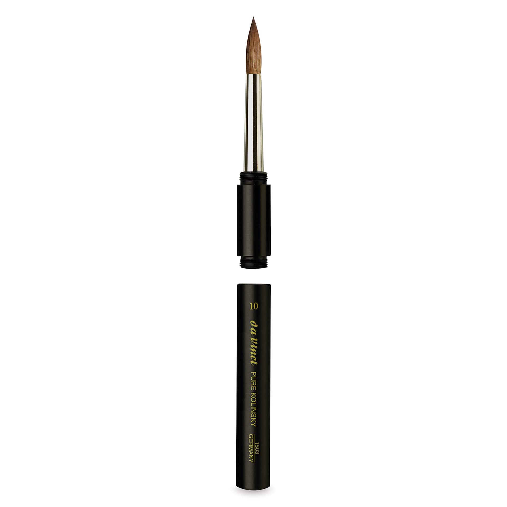 Da Vinci Maestro Kolinsky Brush - Travel Round, Short Handle, Size 10 brush removed from handle