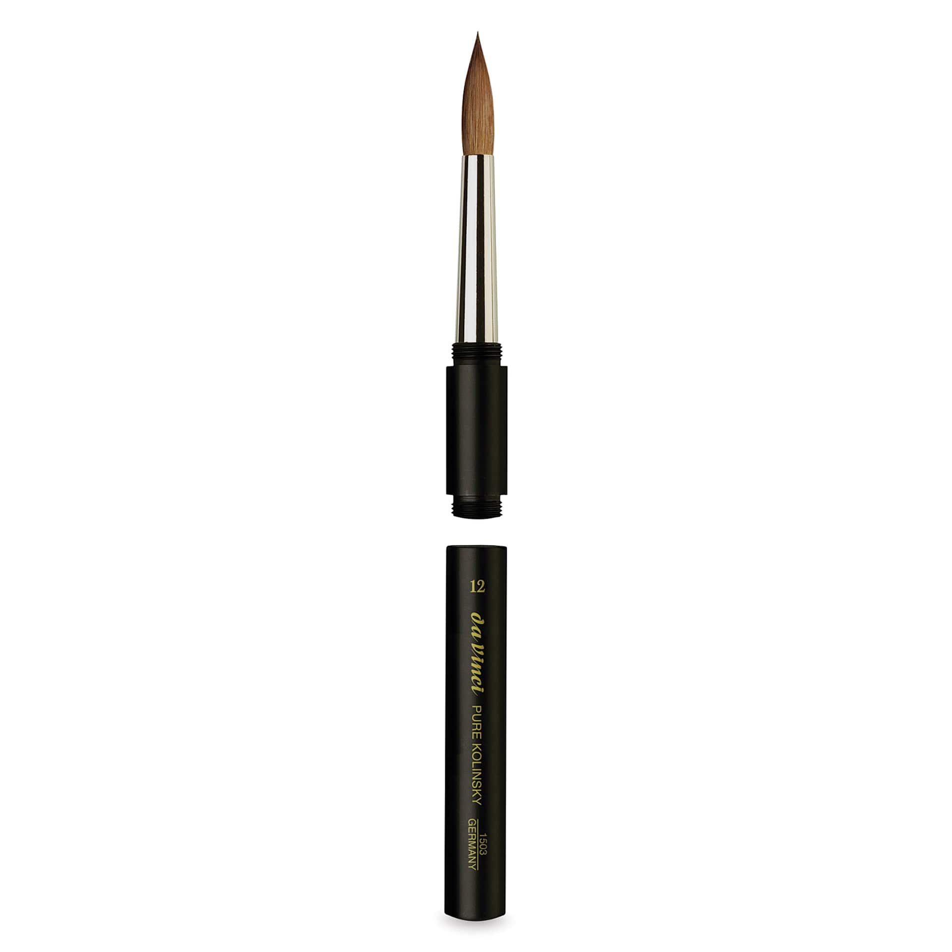 Da Vinci Maestro Kolinsky Brush - Travel Round, Short Handle, Size 12 brush removed from handle