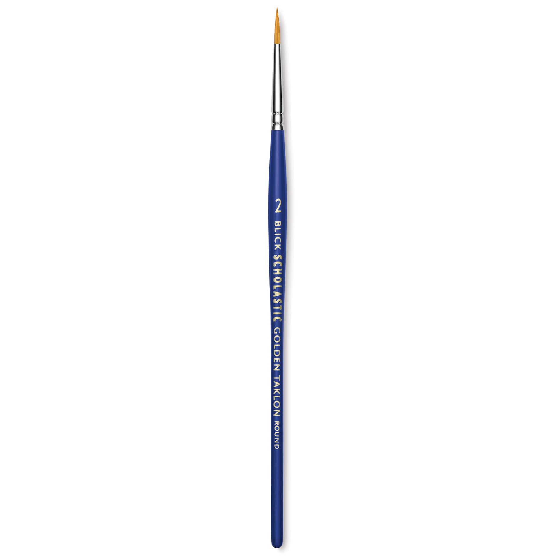Blick Scholastic Short Handle Golden Taklon Brush - Round, Size 2