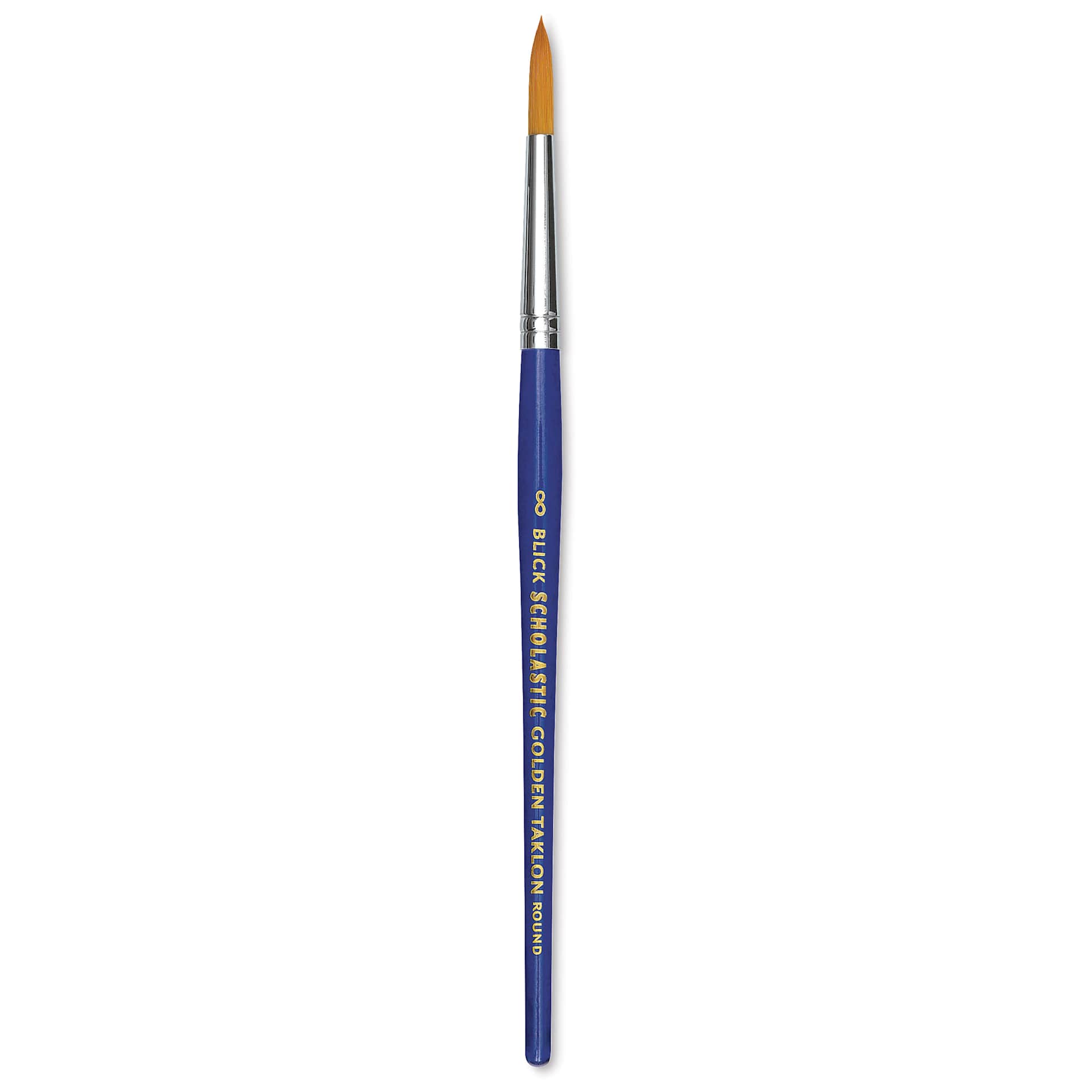 Blick Scholastic Short Handle Golden Taklon Brush - Round, Size 8