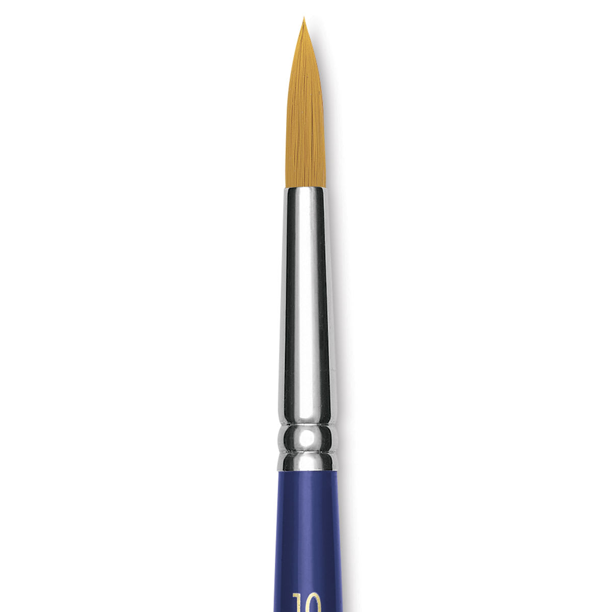 Blick Scholastic Short Handle Golden Taklon Brush - Round, Size 10 close up