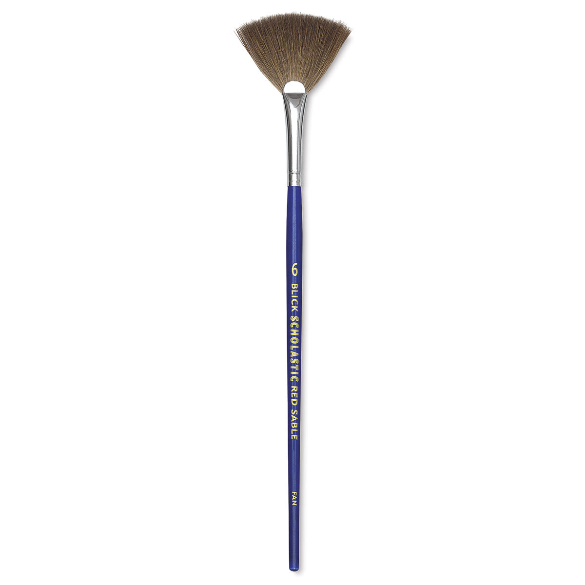 Blick Scholastic Short Handle Red Sable Brush - Fan, Short Handle, Size 6