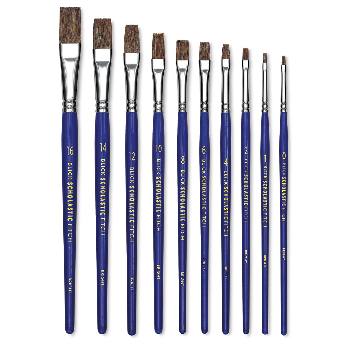 Blick Scholastic Pony Brush Set - Bright, Short Handle, Set of 10