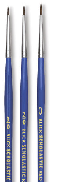 Blick Scholastic Red Sable Brushes - Spotters, Set of 3, Short Handle