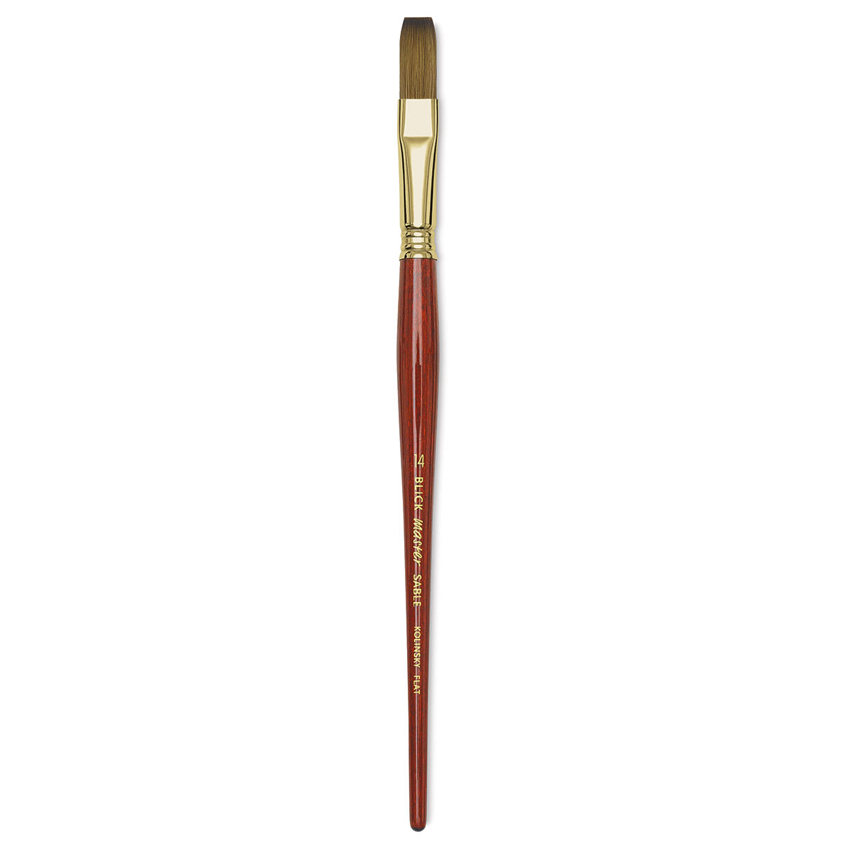 Blick Master Kolinsky Sable Brush - Flat, Short Handle, Red, Size 14