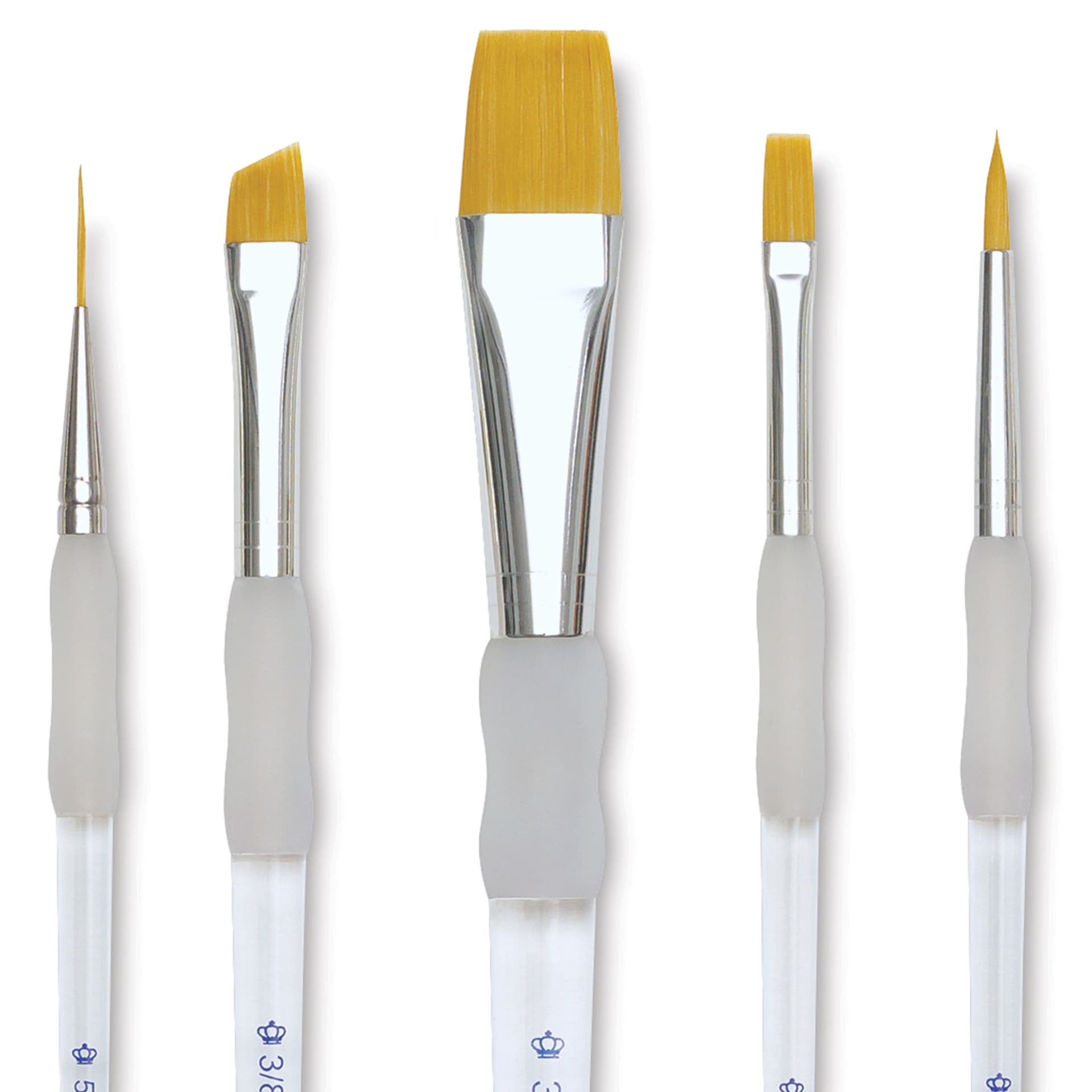 Royal Langnickel Soft Grip Golden Taklon Brush Set - Beginner, Short Handle, Set of 5