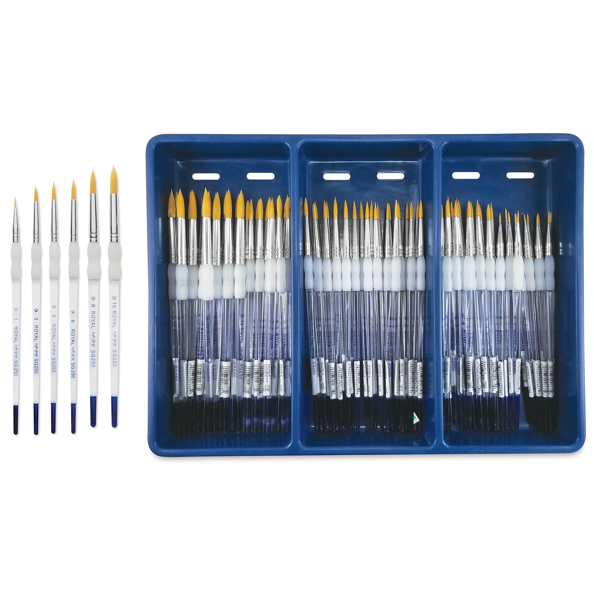 Royal Langnickel Soft Grip Golden Taklon Brush Set - Rounds, Set of 72 Royal Langnickel Soft Grip Golden Taklon Brush Set - Rounds, Set of 72