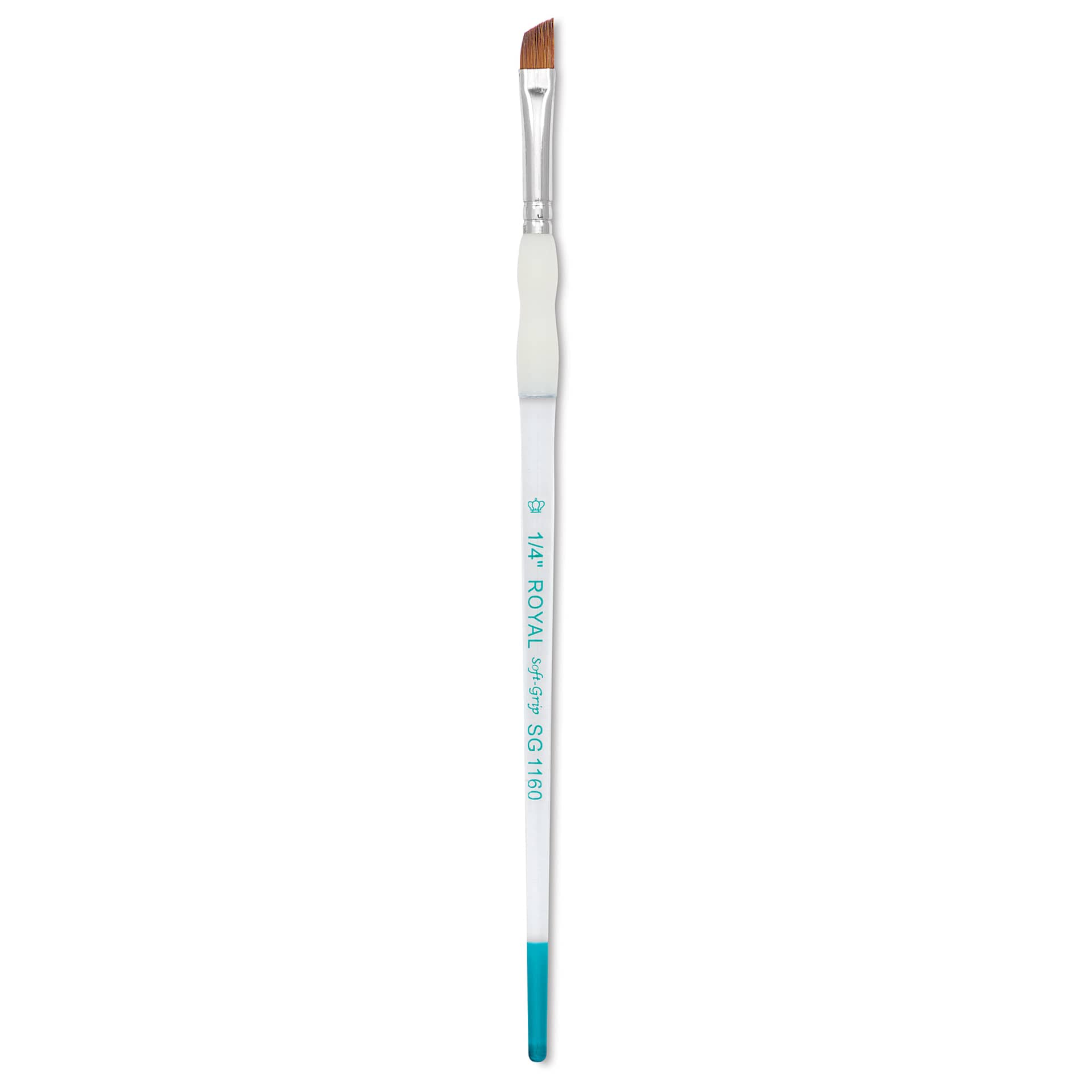 Royal & Langnickel Soft Grip Synthetic Sable Brushes - Angular, Short Handle, Size 1/4"