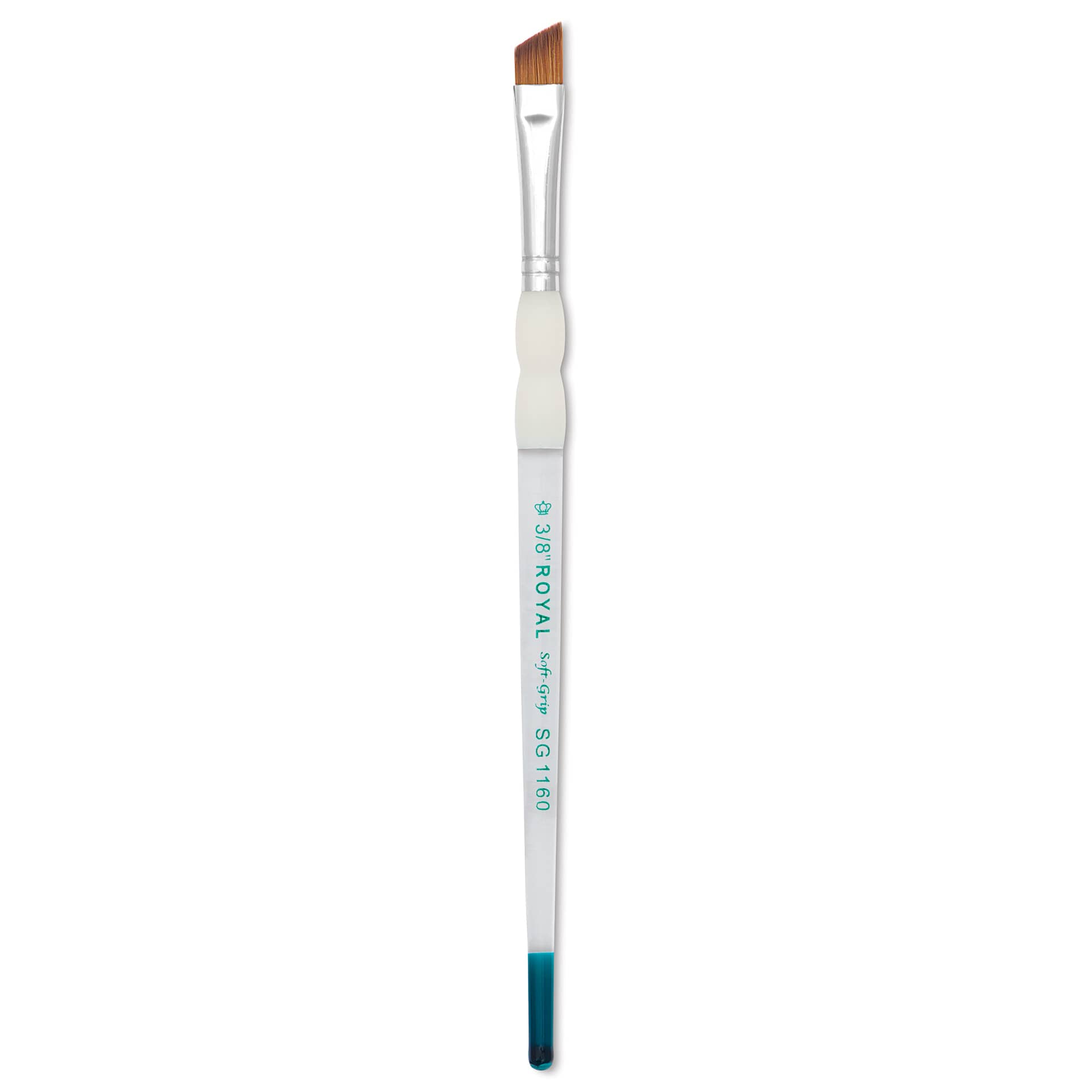 Royal & Langnickel Soft Grip Synthetic Sable Brushes - Angular, Short Handle, Size 3/8"
