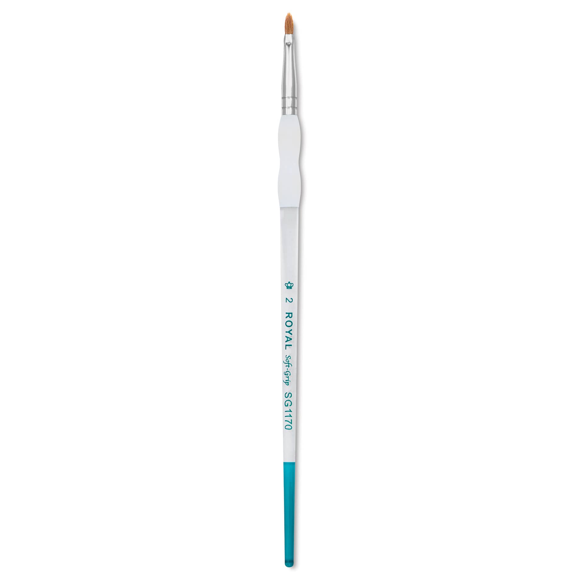 Royal & Langnickel Soft Grip Synthetic Sable Brushes - Filbert, Short Handle, Size 2