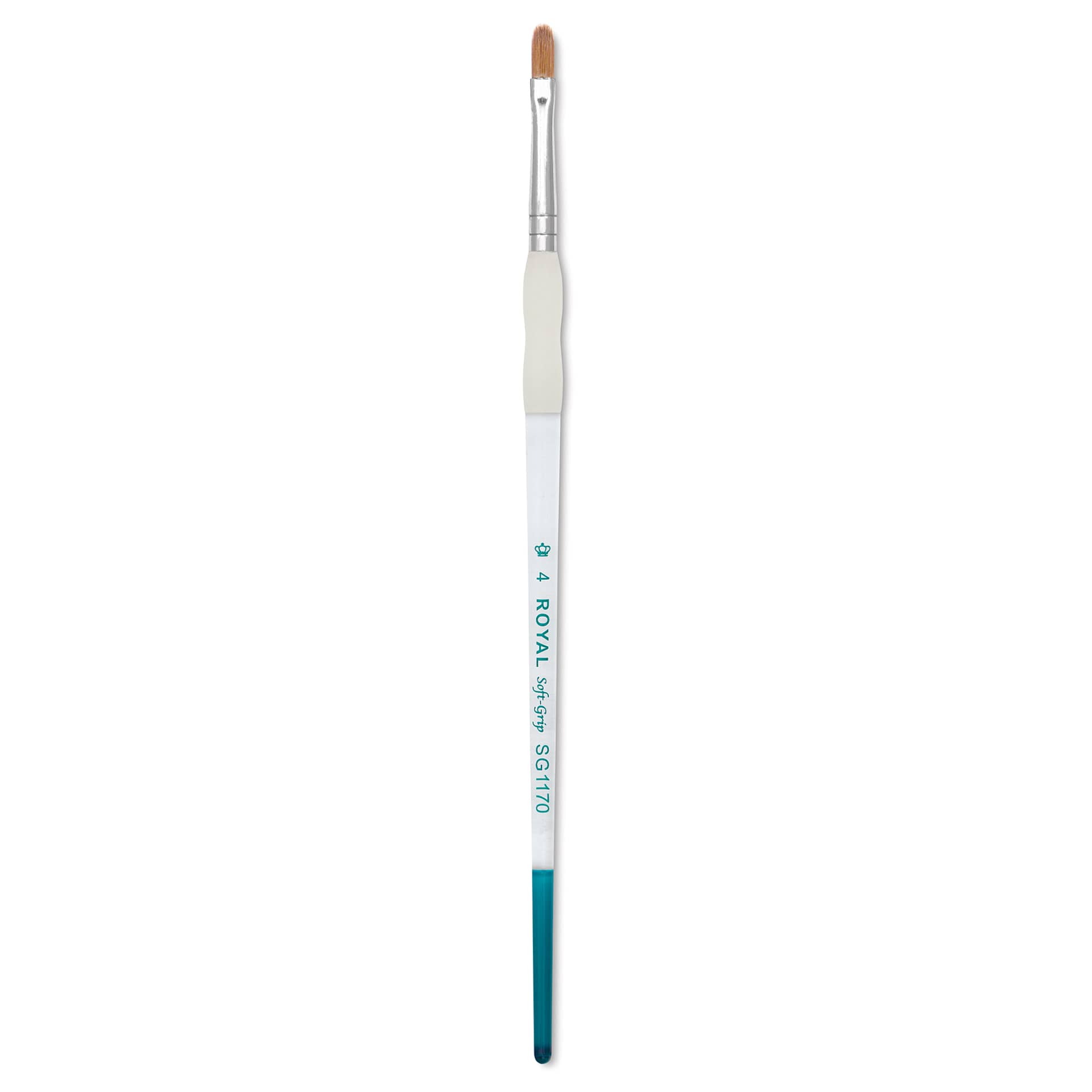 Royal & Langnickel Soft Grip Synthetic Sable Brushes - Filbert, Short Handle, Size 4