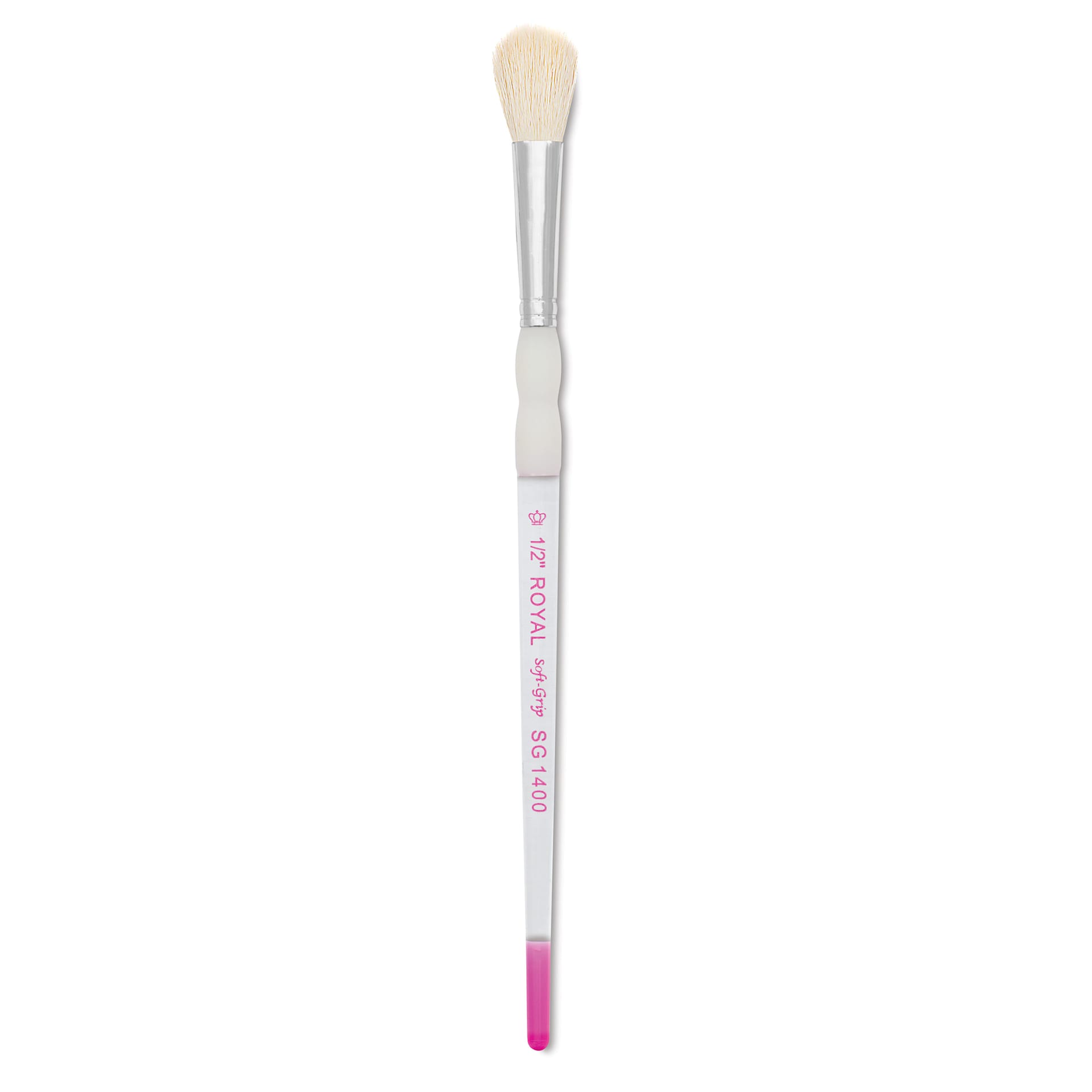 Royal & Langnickel Soft Grip White Goat Hair Mop Brush - Short Handle, Size 1/2"