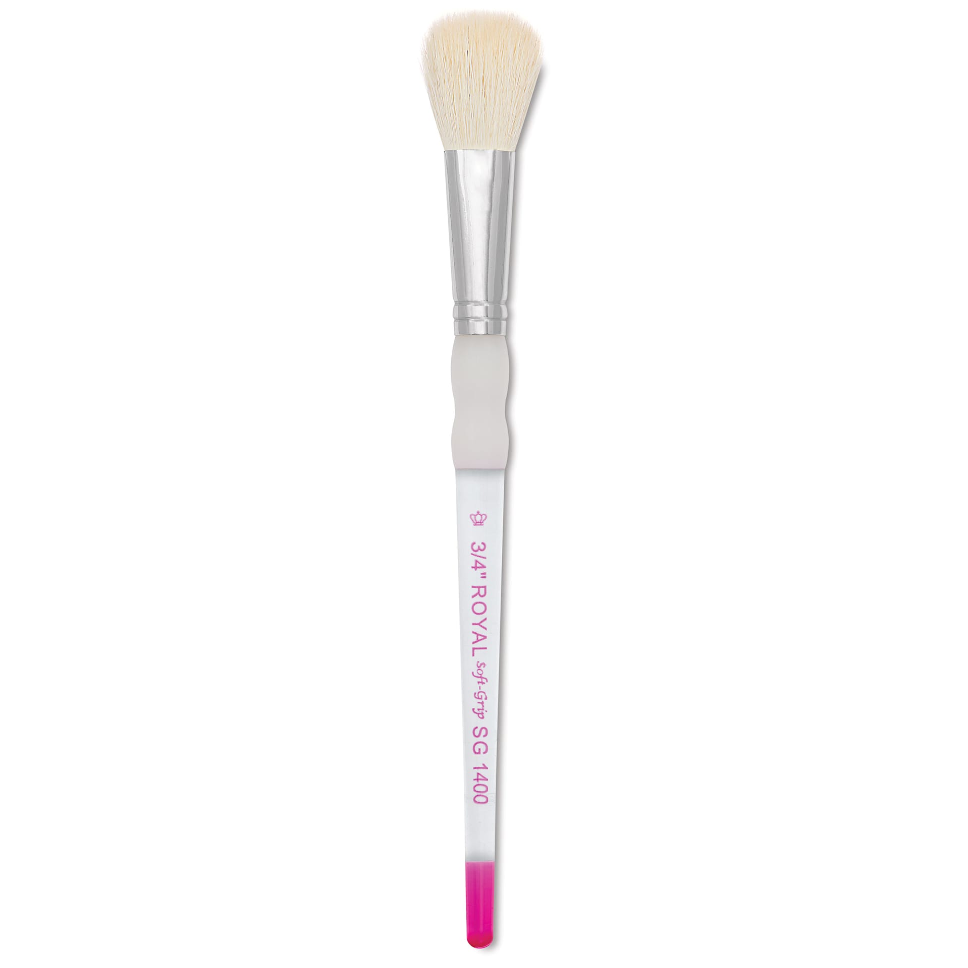 Royal & Langnickel Soft Grip White Goat Hair Mop Brush - Short Handle, Size 3/4"