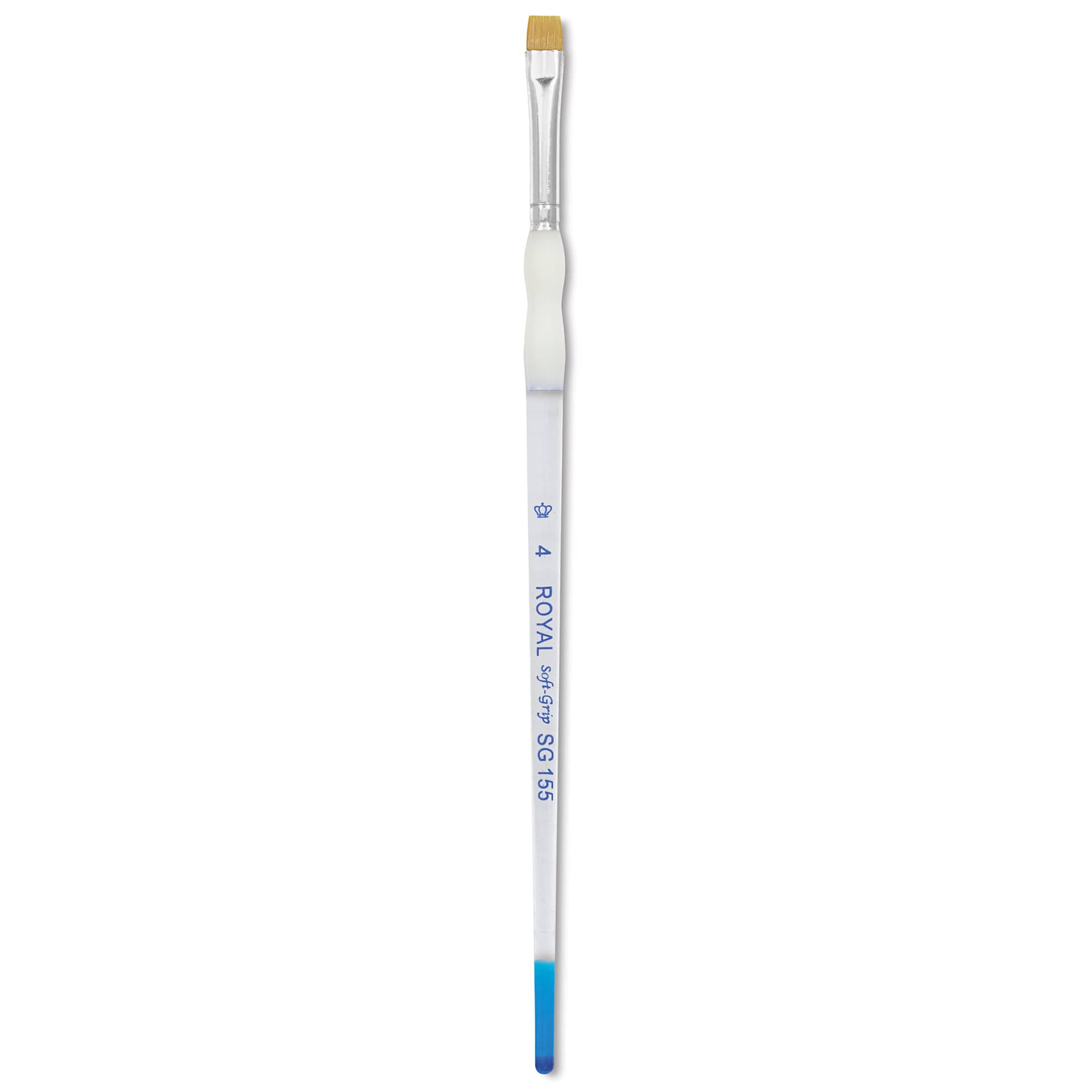 Royal & Langnickel Soft Grip Golden Taklon Brush - Short Shader, Short Handle, Size 4
