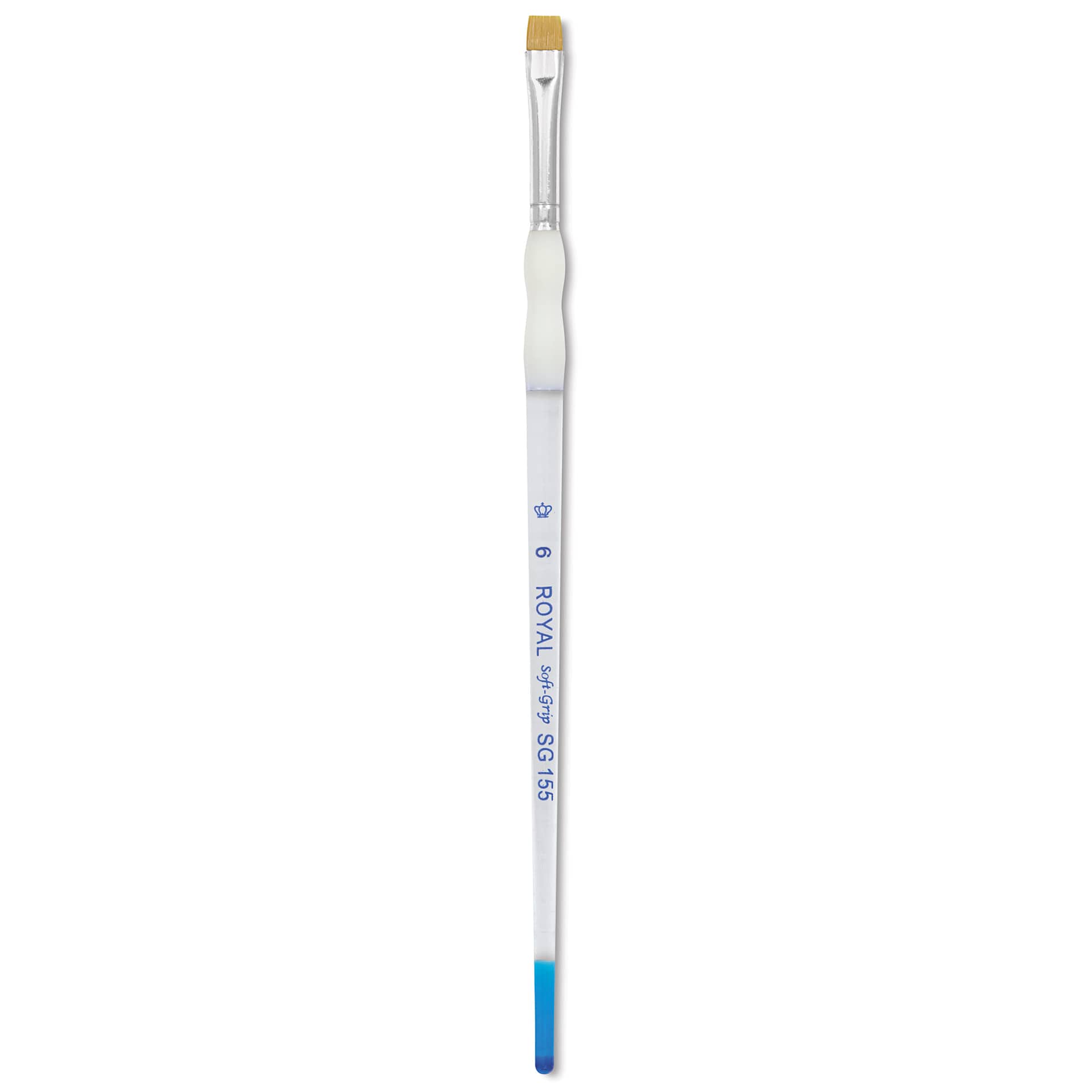 Royal & Langnickel Soft Grip Golden Taklon Brush - Short Shader, Short Handle, Size 6