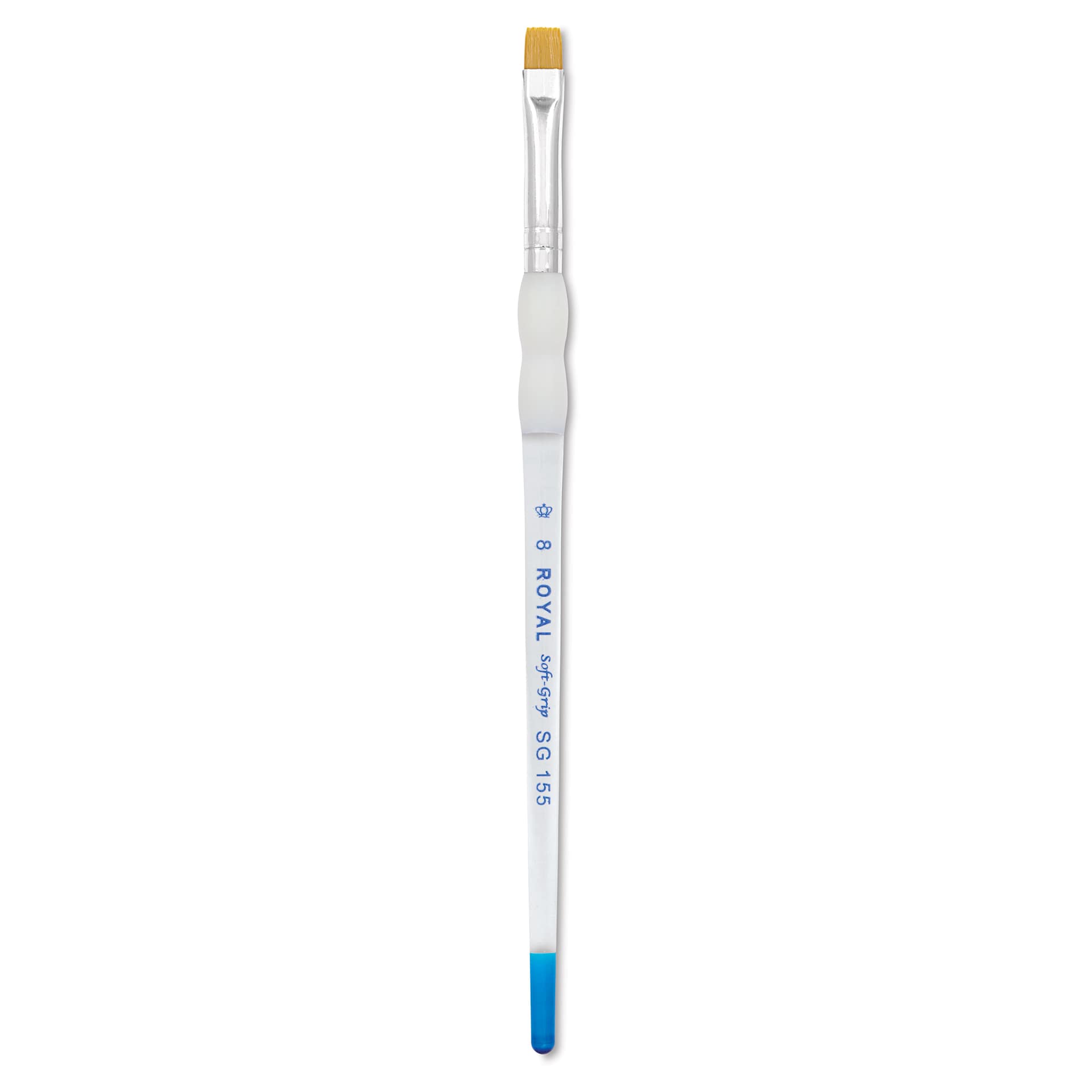 Royal & Langnickel Soft Grip Golden Taklon Brush - Short Shader, Short Handle, Size 8