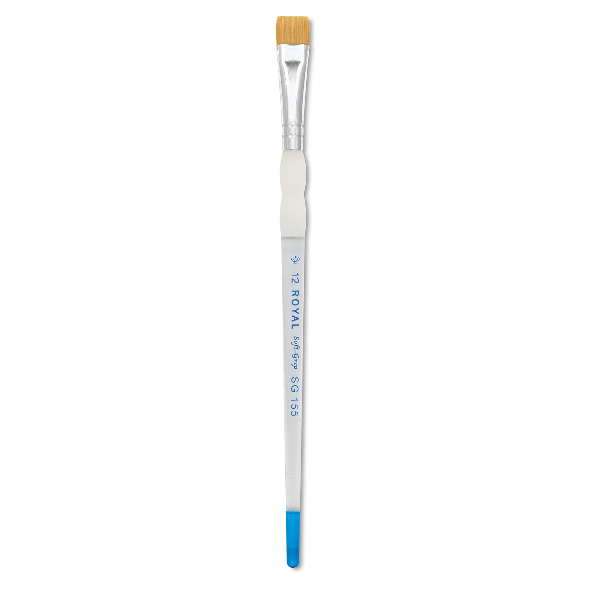 Royal & Langnickel Soft Grip Golden Taklon Brush - Short Shader, Short Handle, Size 12