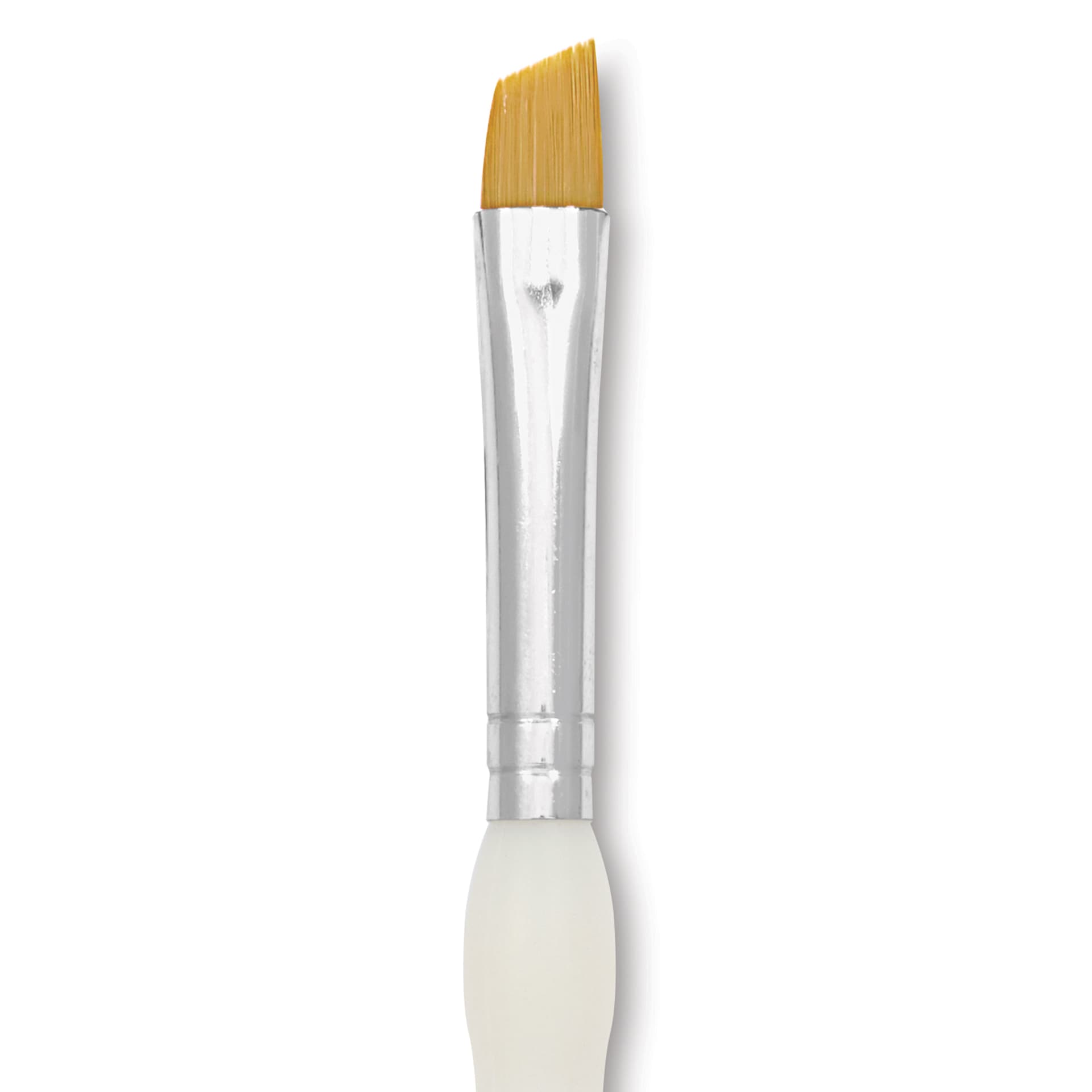 Royal & Langnickel Soft Grip Golden Taklon Brush - Angular, Short Handle, Size 1/4", close-up