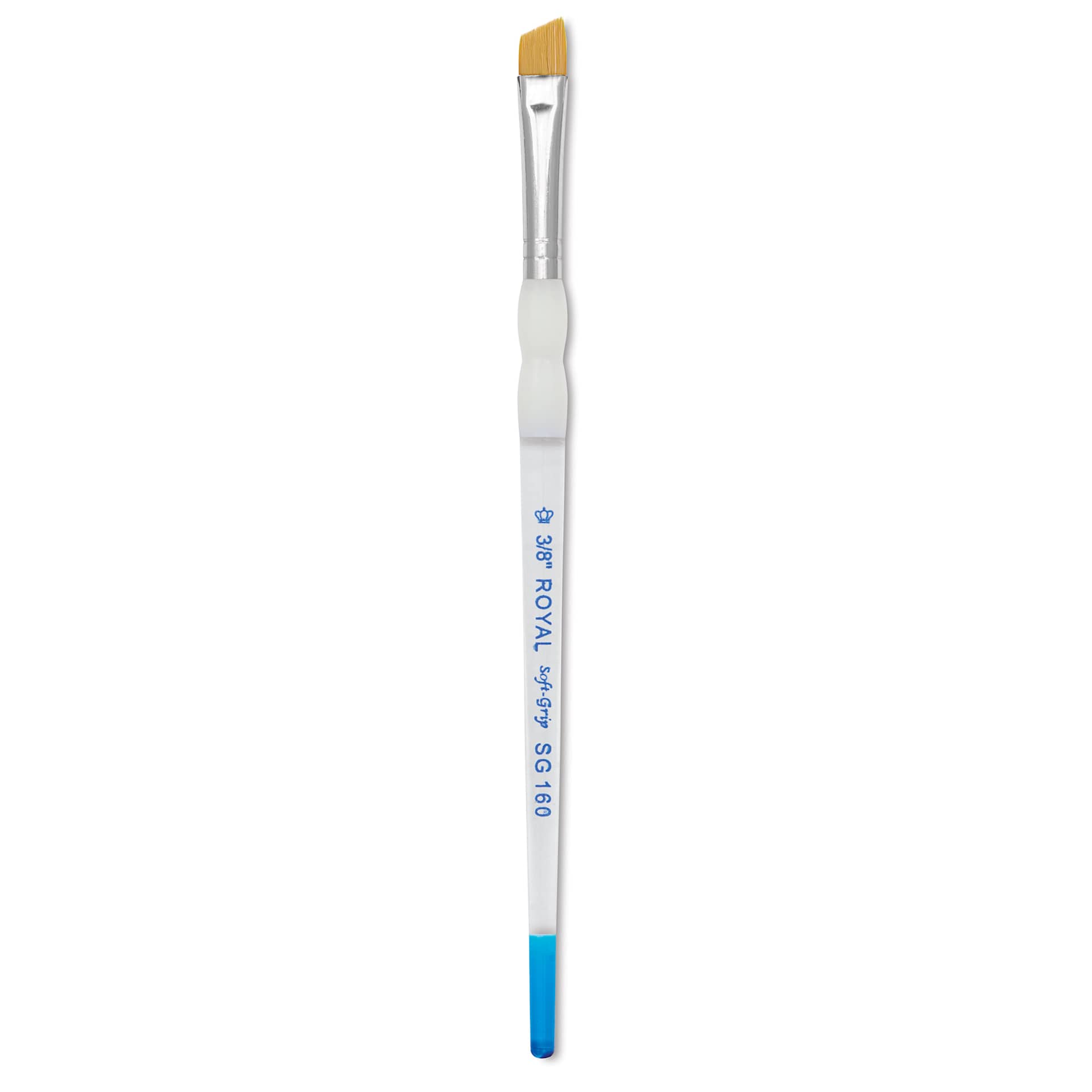 Royal & Langnickel Soft Grip Golden Taklon Brush - Angular, Short Handle, Size 3/8"