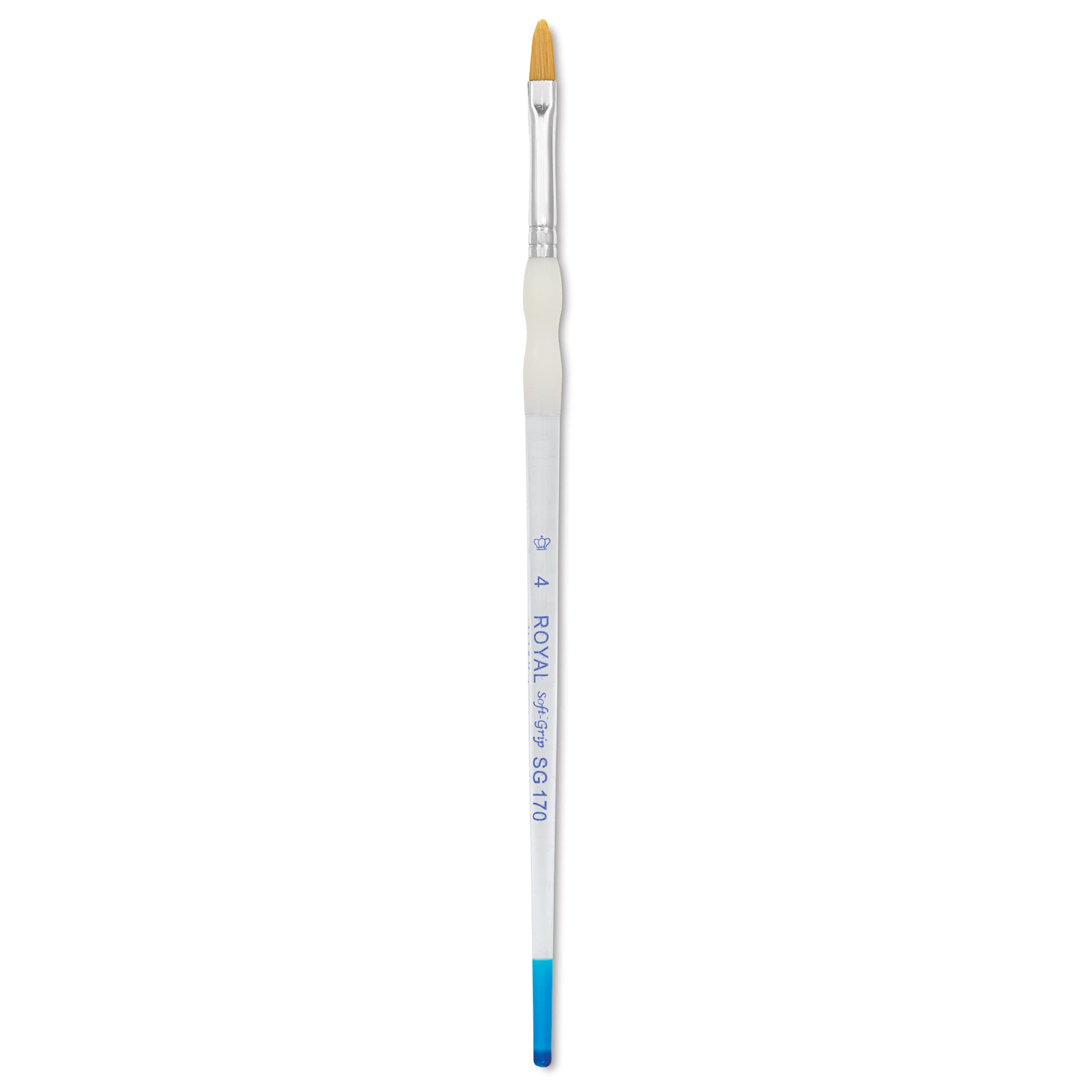 Royal & Langnickel Soft Grip Golden Taklon Brush - Filbert, Short Handle, Size 4