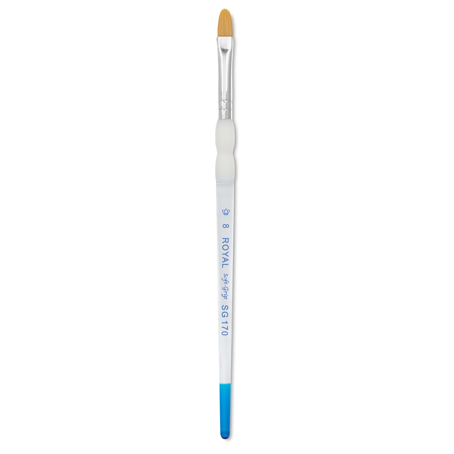 Royal & Langnickel Soft Grip Golden Taklon Brush - Filbert, Short Handle, Size 8