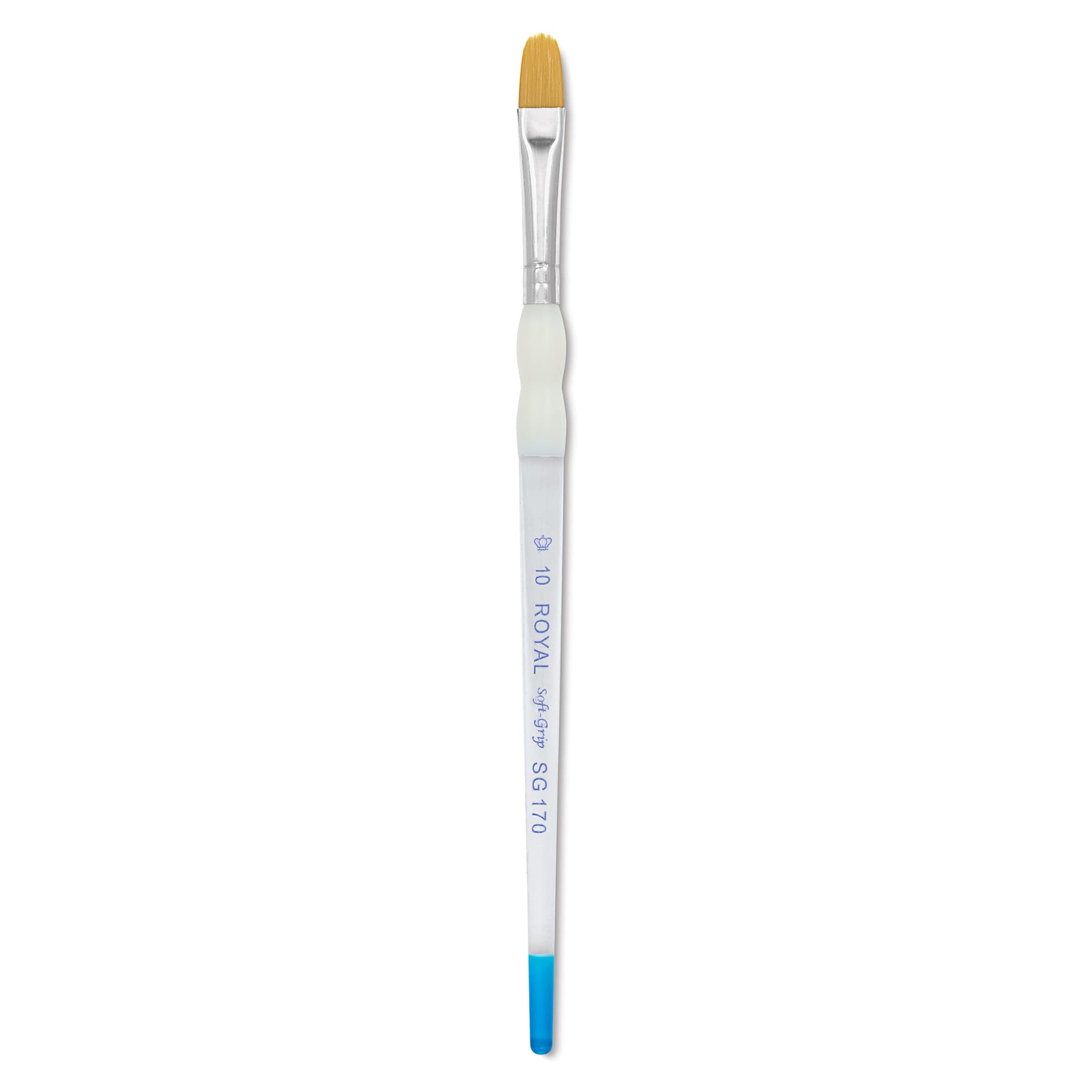 Royal & Langnickel Soft Grip Golden Taklon Brush - Filbert, Short Handle, Size 10