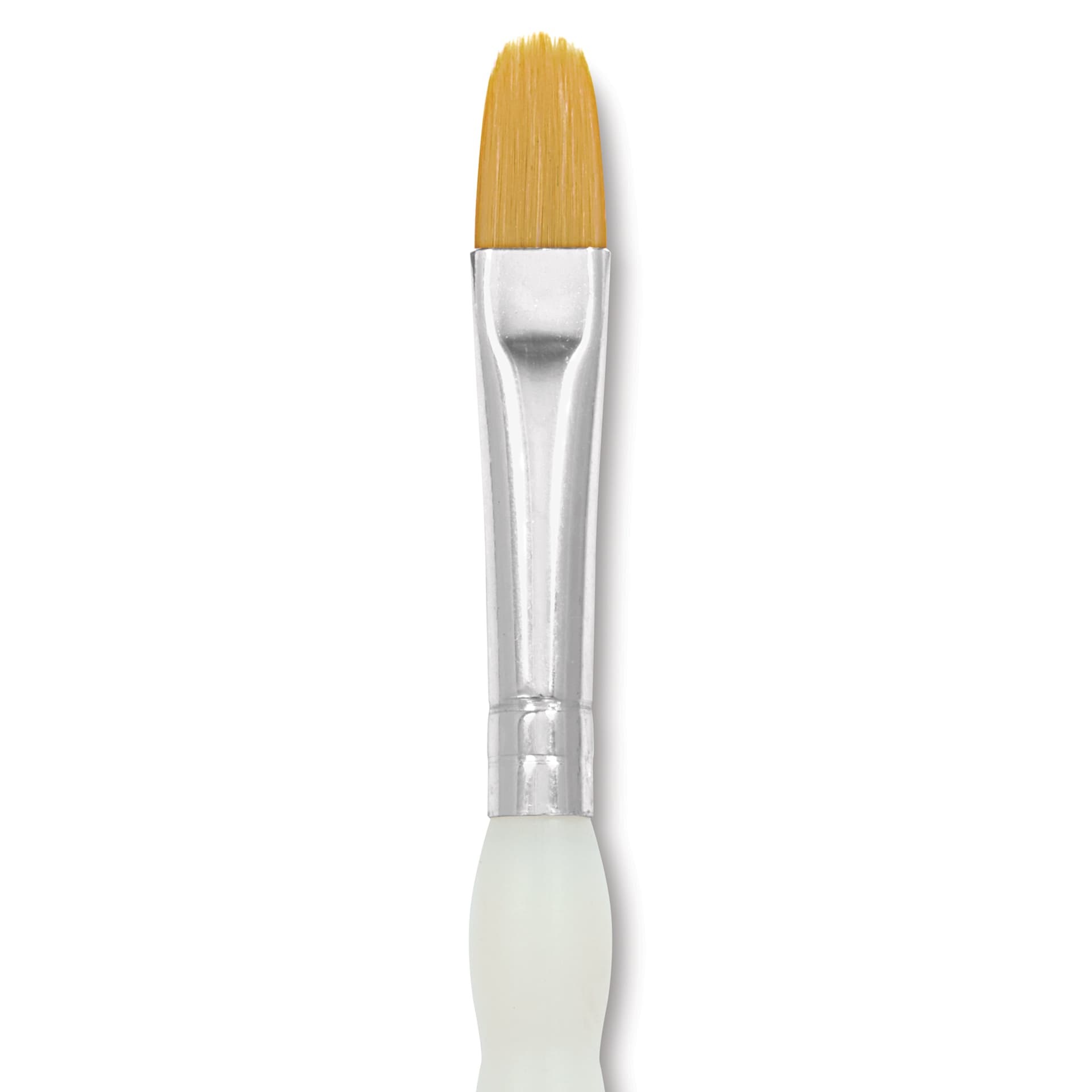 Royal & Langnickel Soft Grip Golden Taklon Brush - Filbert, Short Handle, Size 10, close-up