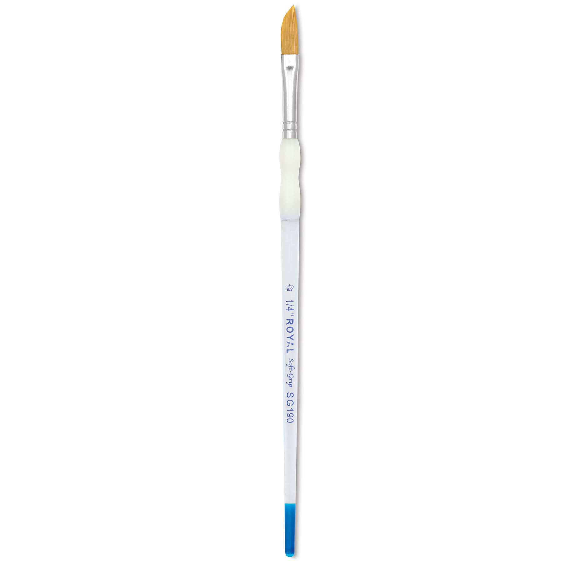 Royal & Langnickel Soft Grip Golden Taklon Brush - Dagger, Short Handle, Size 1/4"