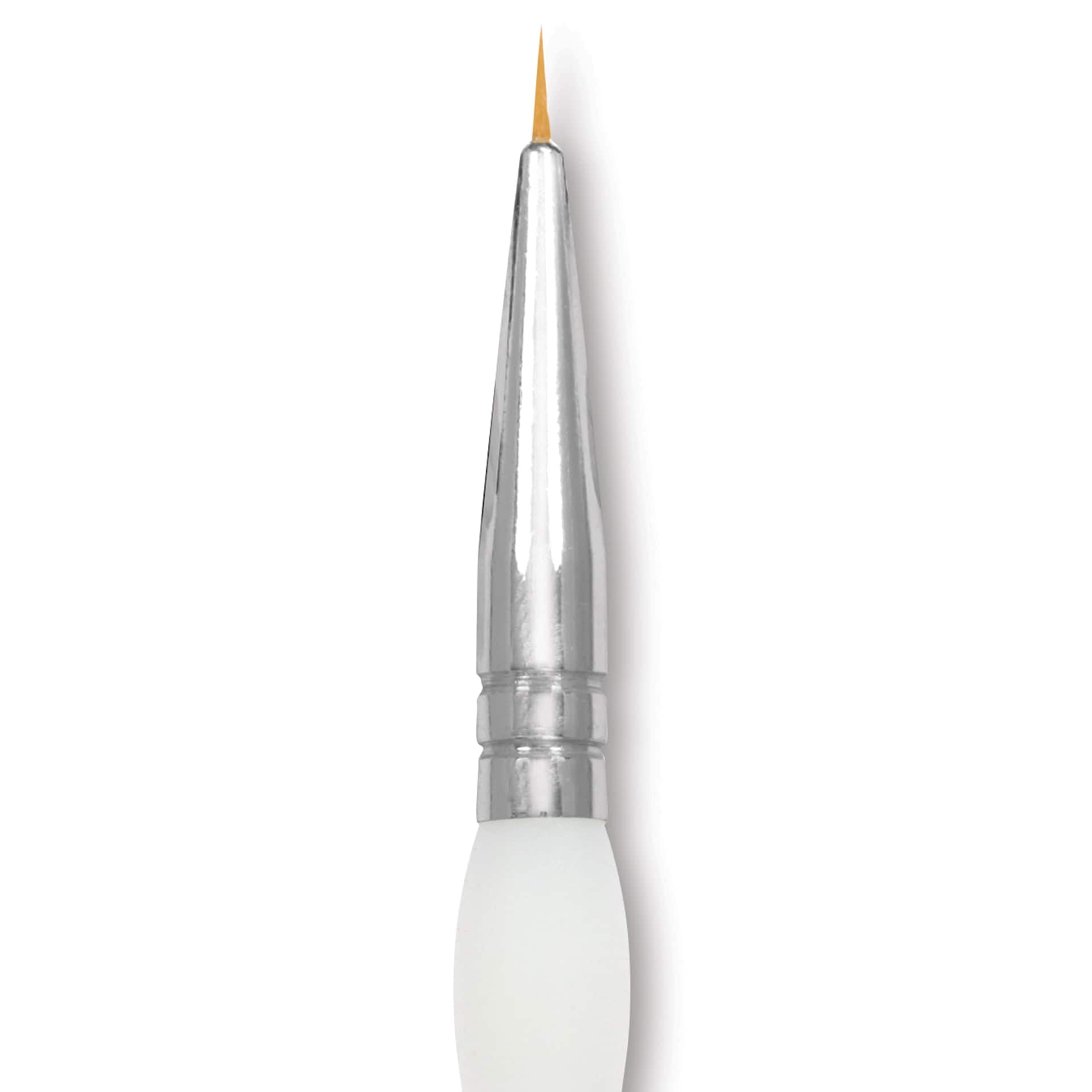 Royal & Langnickel Soft Grip Golden Taklon Brush - Round, Short Handle, Size 10/0, close-up