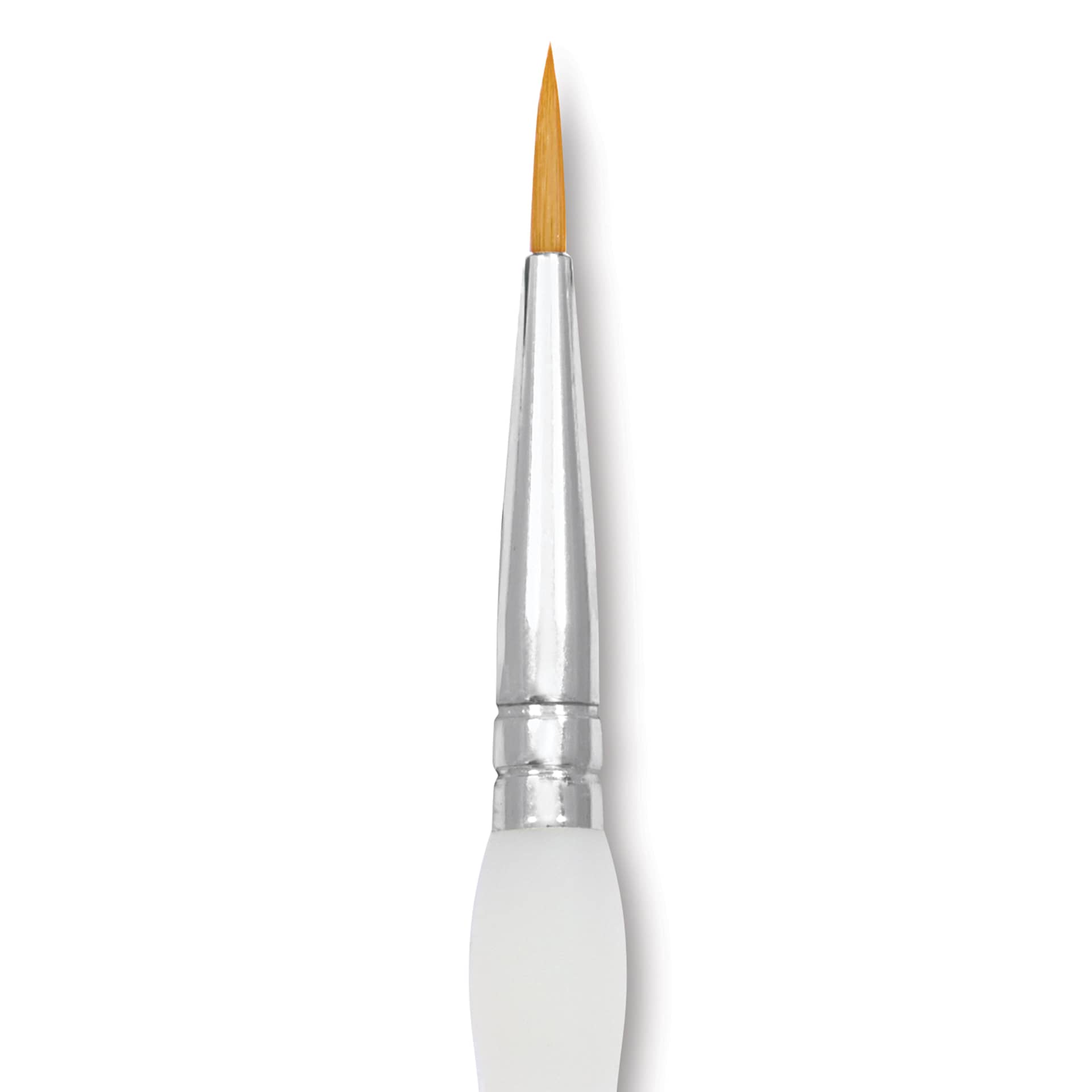 Royal & Langnickel Soft Grip Golden Taklon Brush - Round, Short Handle, Size 2, close-up