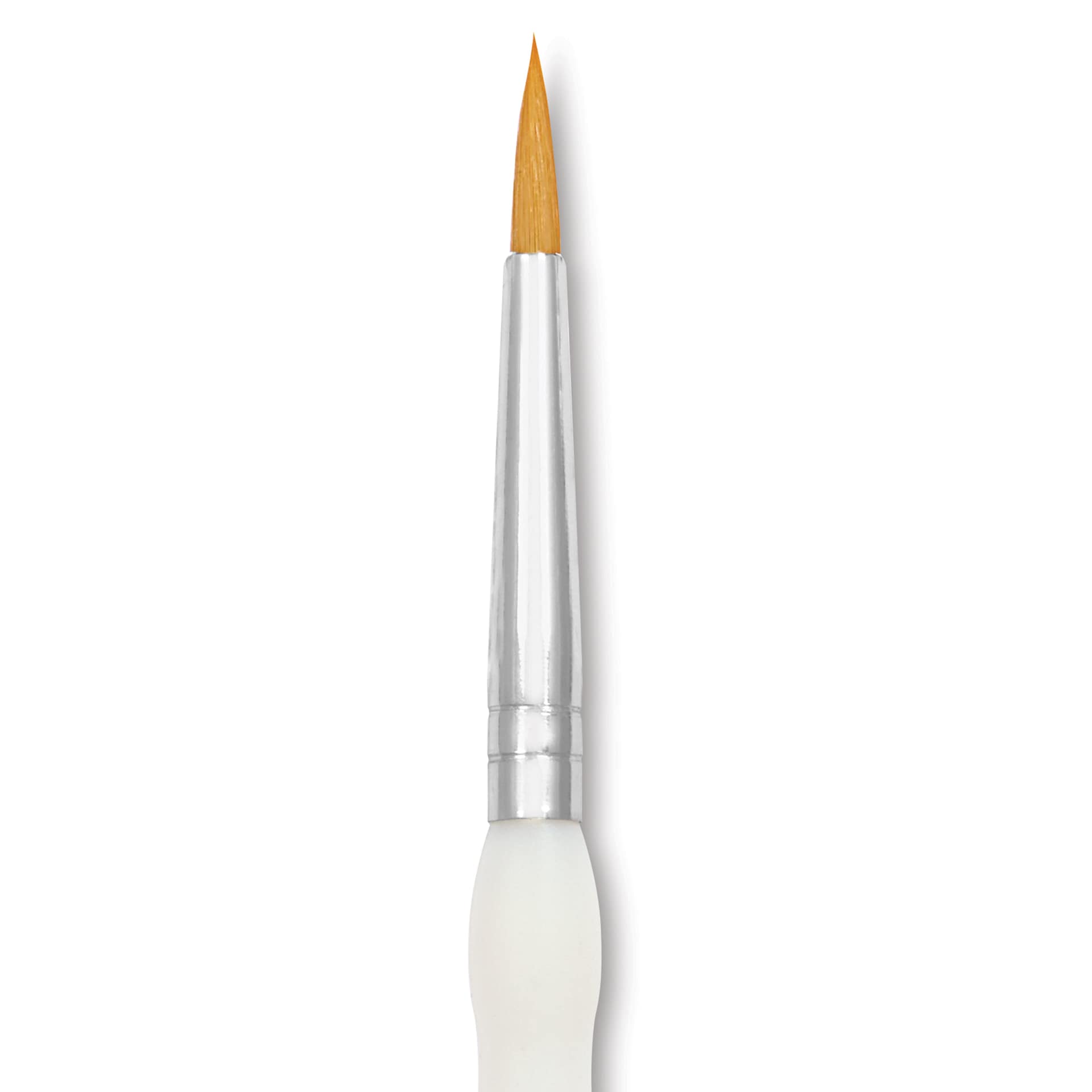 Royal & Langnickel Soft Grip Golden Taklon Brush - Round, Short Handle, Size 3, close-up