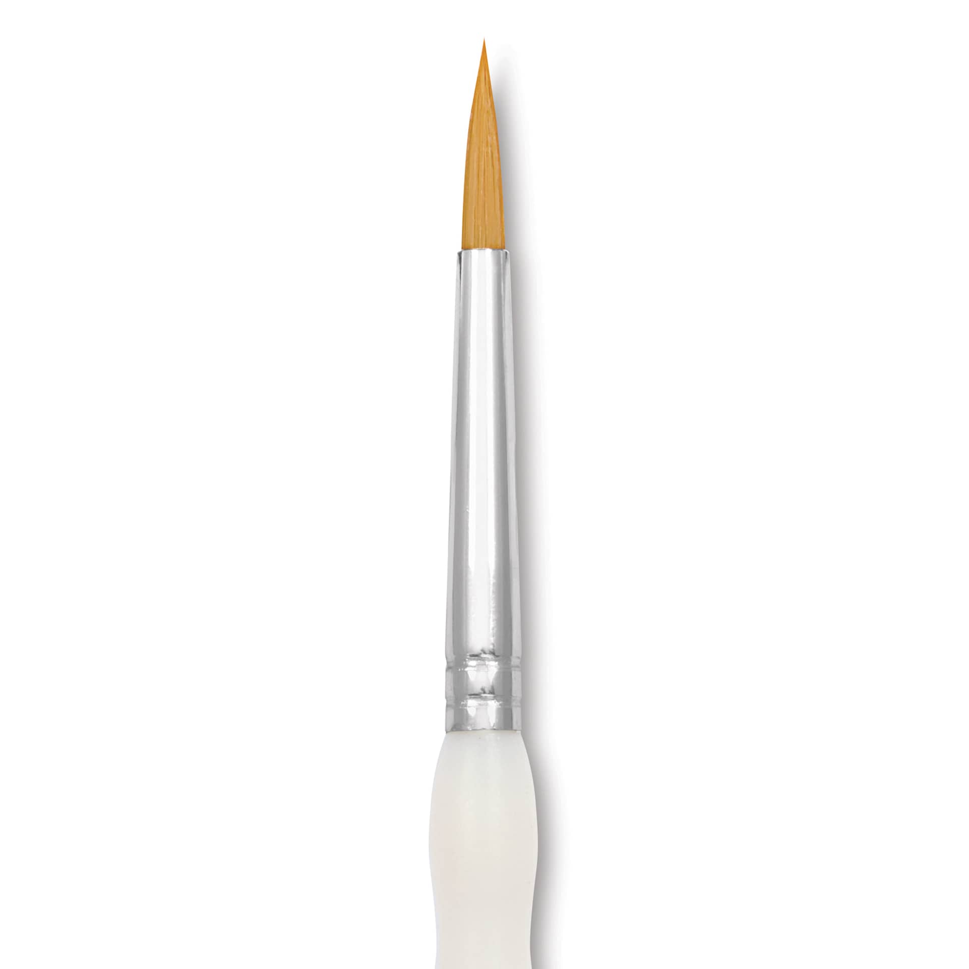 Royal & Langnickel Soft Grip Golden Taklon Brush - Round, Short Handle, Size 5, close-up
