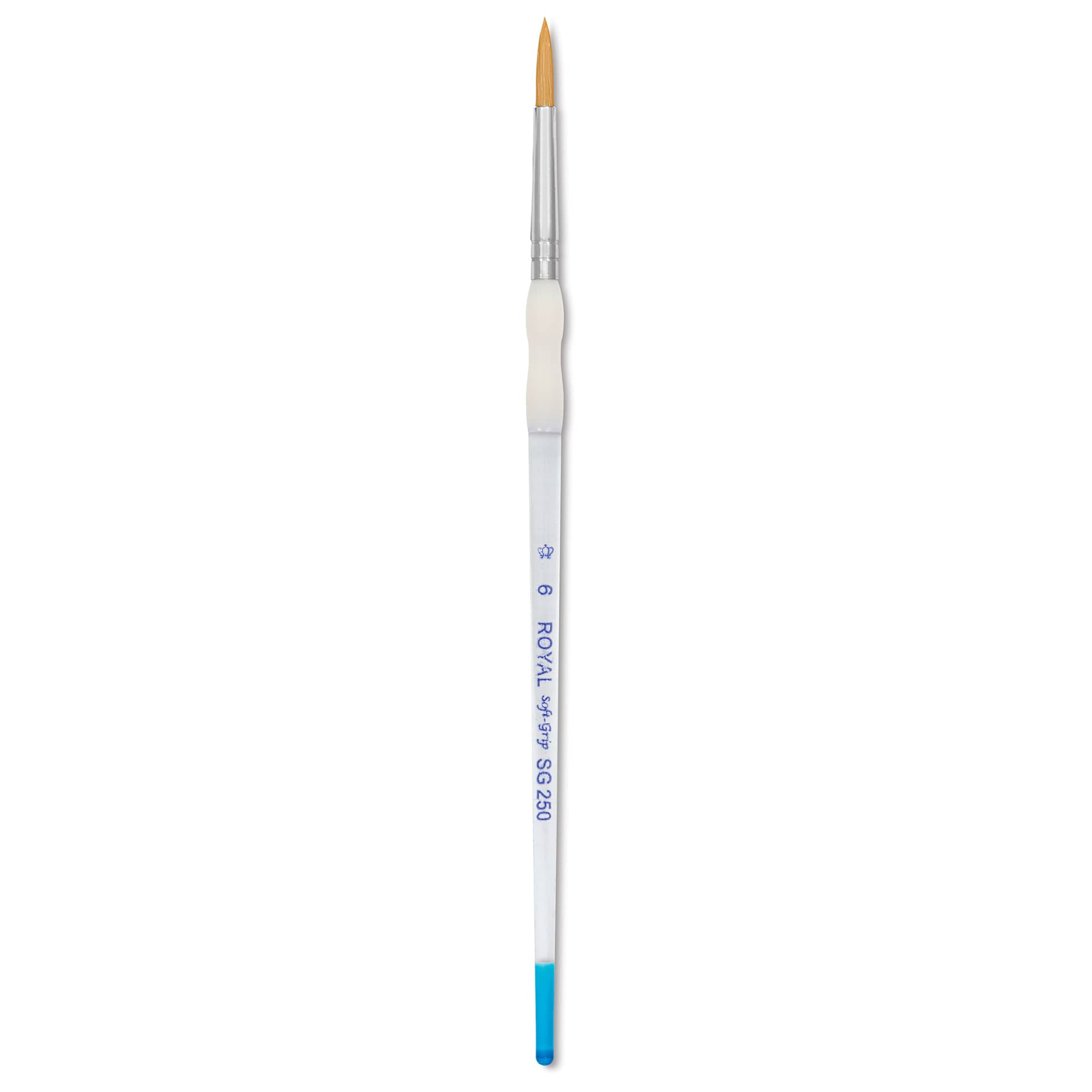Royal & Langnickel Soft Grip Golden Taklon Brush - Round, Short Handle, Size 6