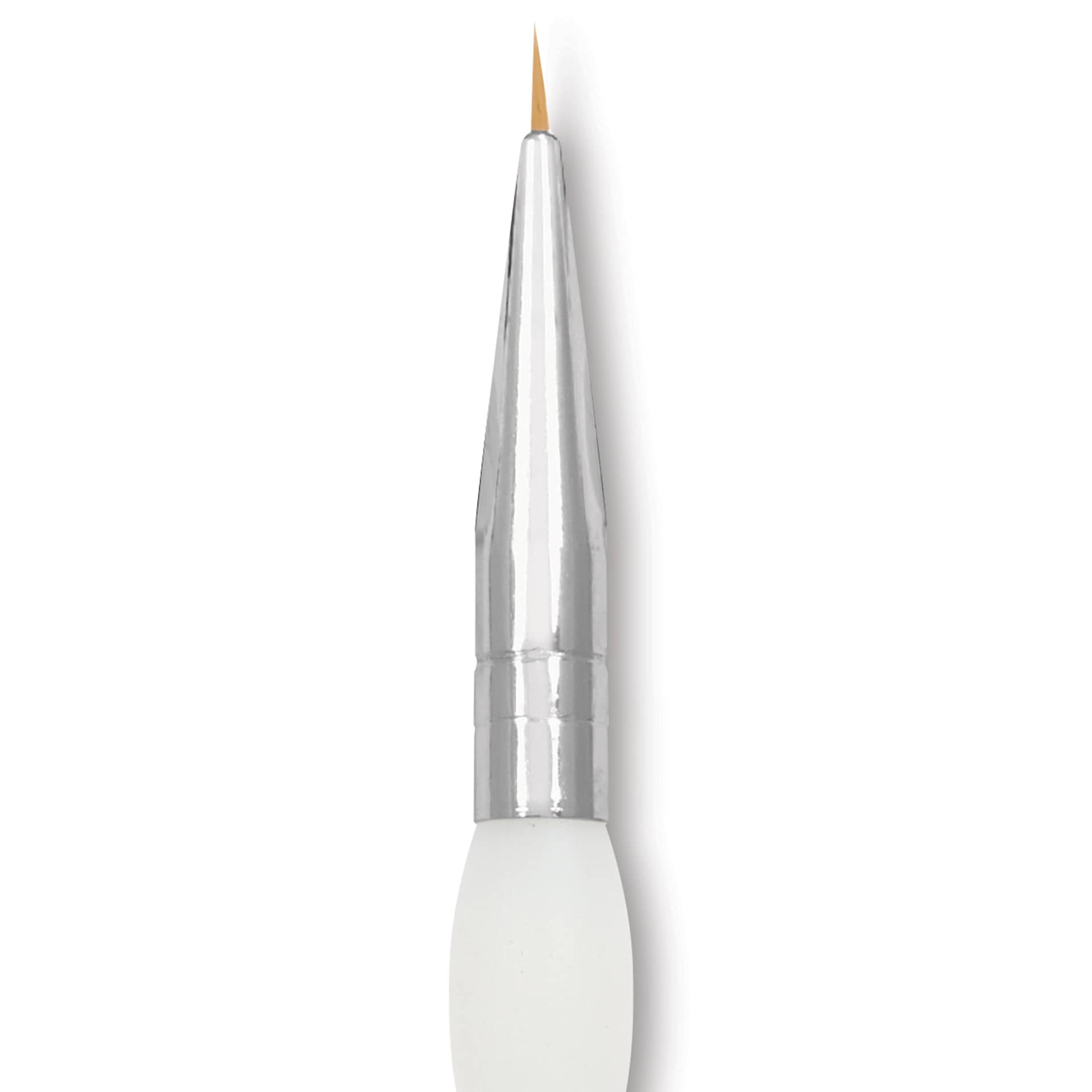 Royal & Langnickel Soft Grip Golden Taklon Brush - Round, Short Handle, Size 20/0, close-up