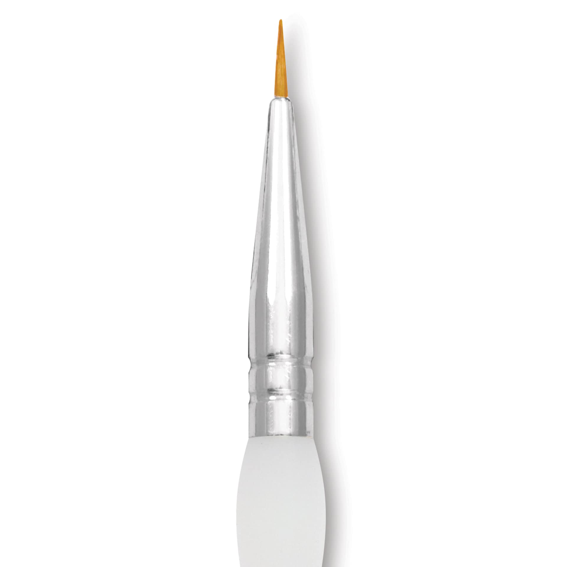Royal & Langnickel Soft Grip Golden Taklon Brush - Round, Short Handle, Size 3/0, close-up