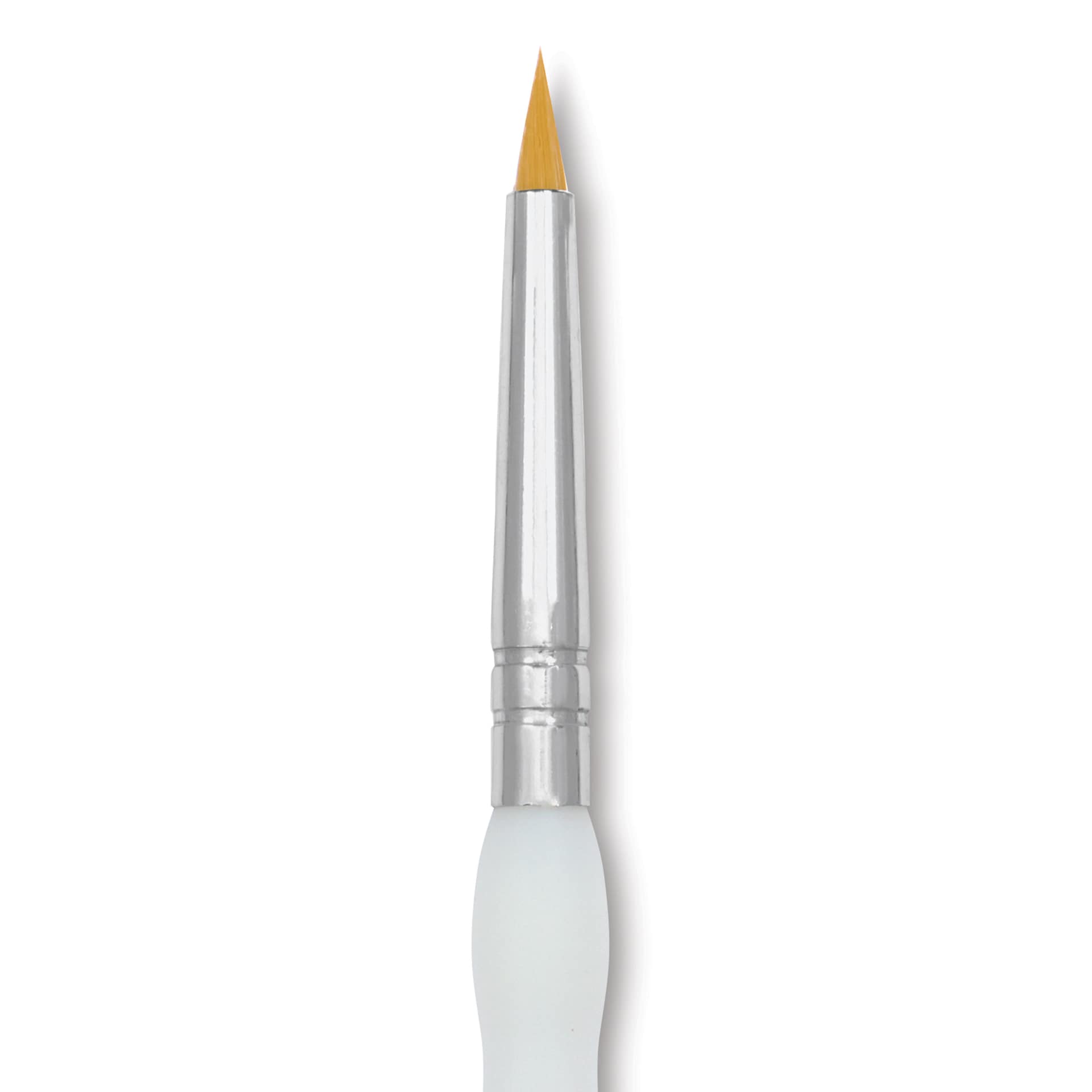 Royal & Langnickel Soft Grip Golden Taklon Brush - Short Round, Short Handle, Size 4, close-up