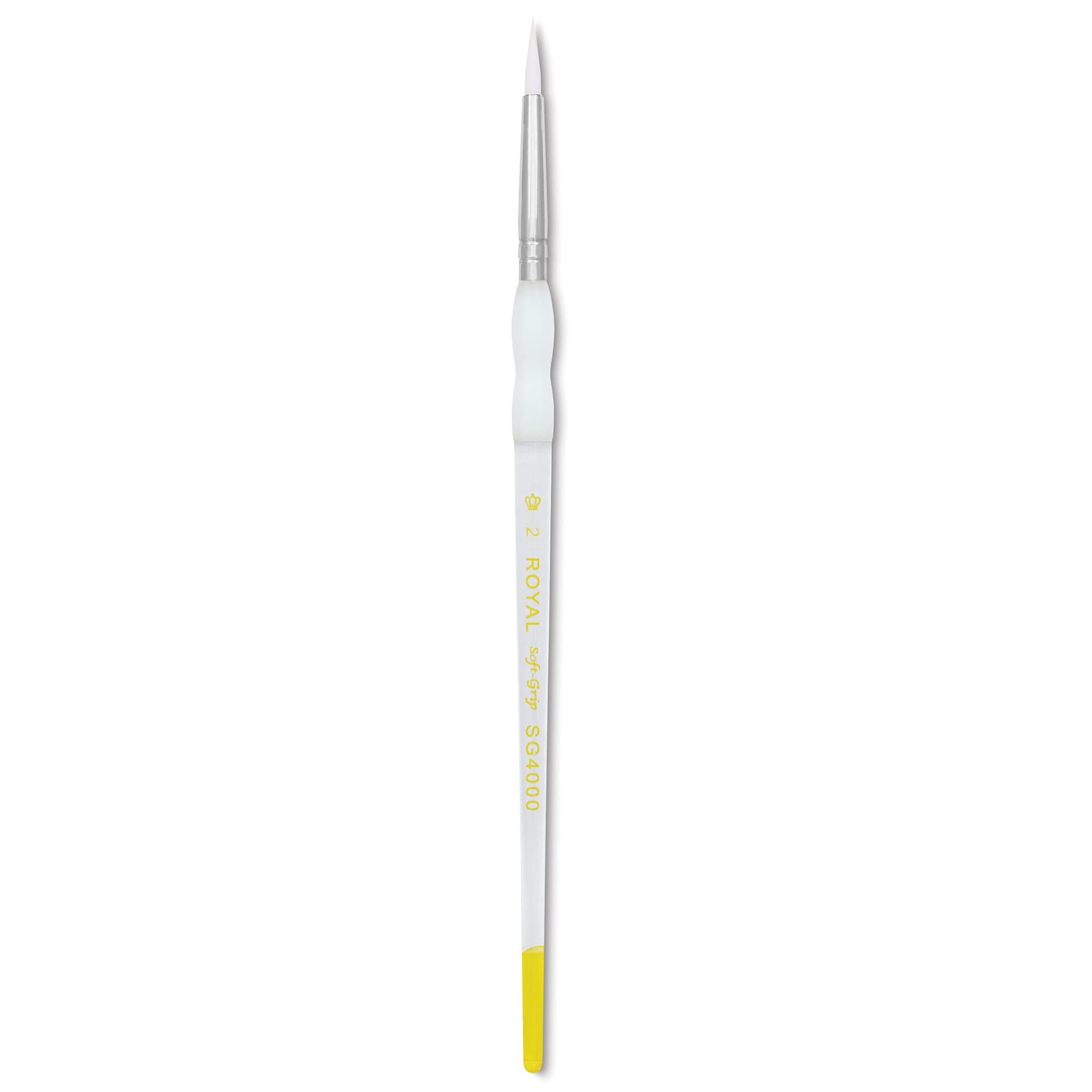 Royal & Langnickel Soft Grip White Taklon Brush - Round, Short Handle, Size 2