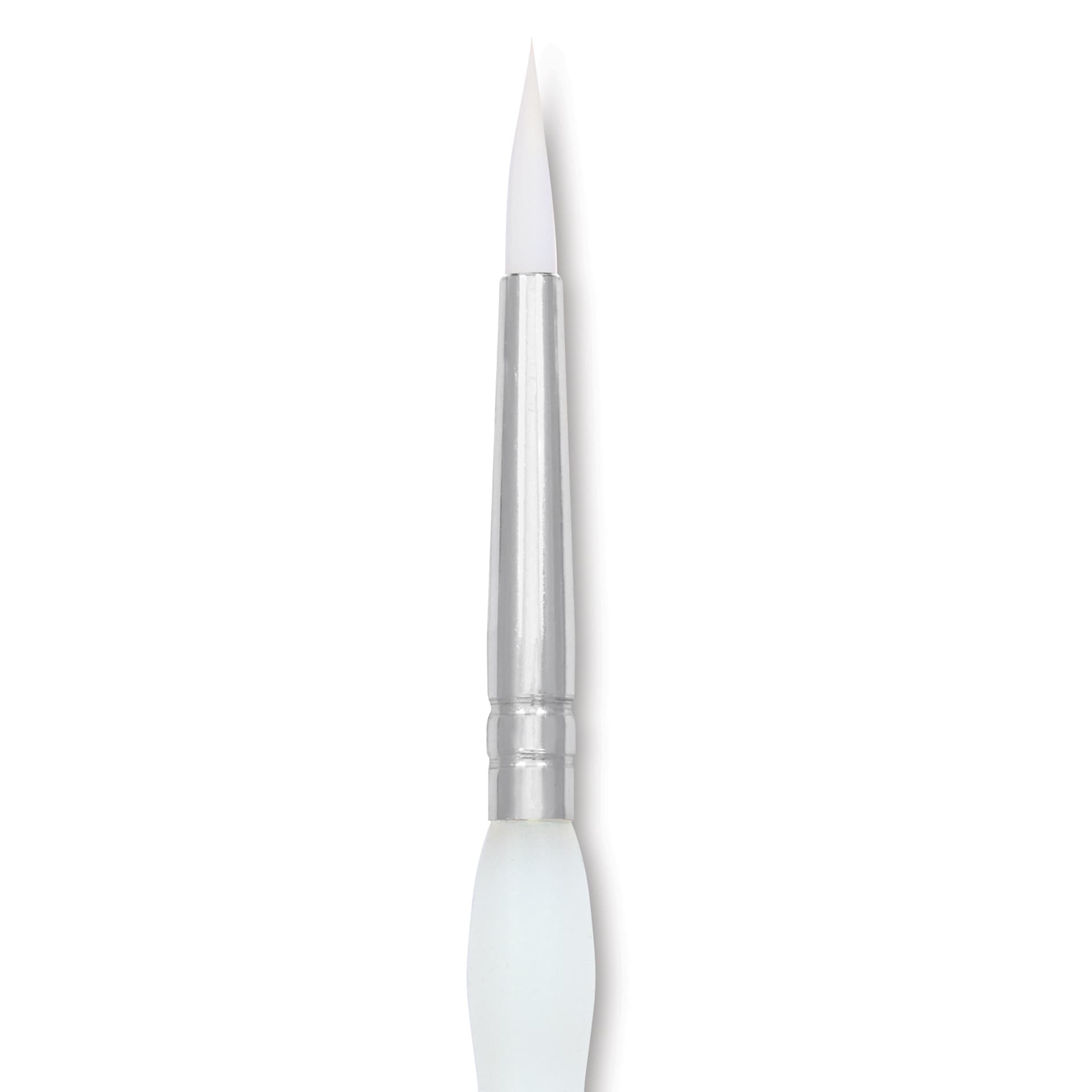 Royal & Langnickel Soft Grip White Taklon Brush - Round, Short Handle, Size 2, close-up
