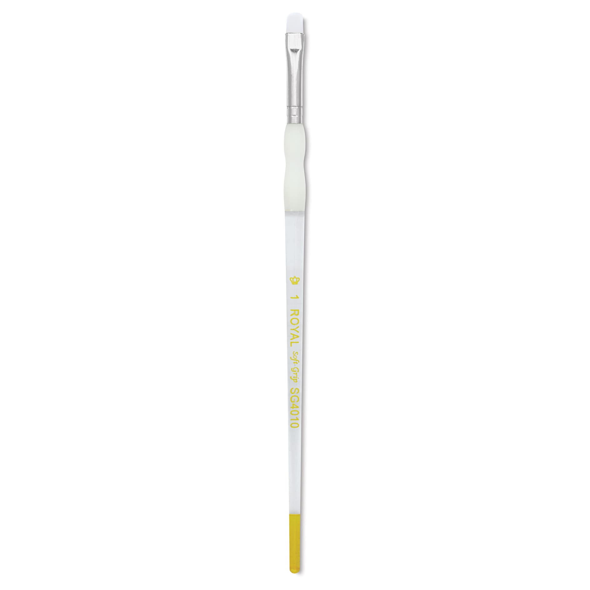Royal & Langnickel Soft Grip White Taklon Brush - Bright, Short Handle, Size 1