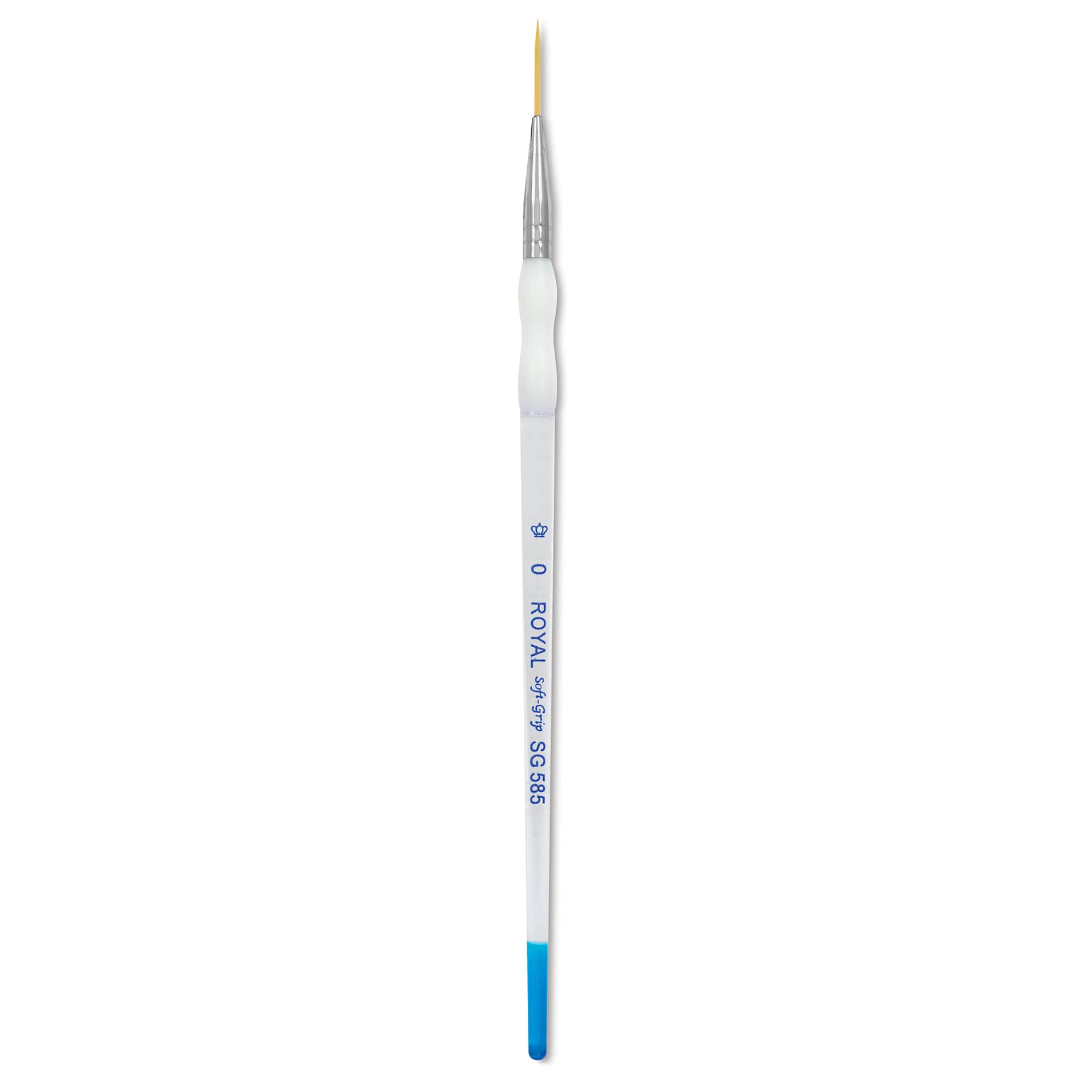 Royal & Langnickel Soft Grip Golden Taklon Brush - Script Liner, Short Handle, Size 0