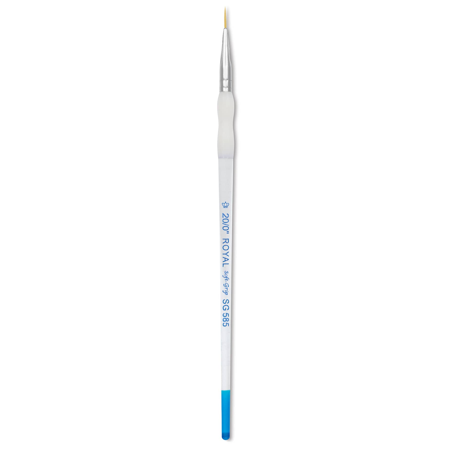 Royal & Langnickel Soft Grip Golden Taklon Brush - Script Liner, Short Handle, Size 20/0