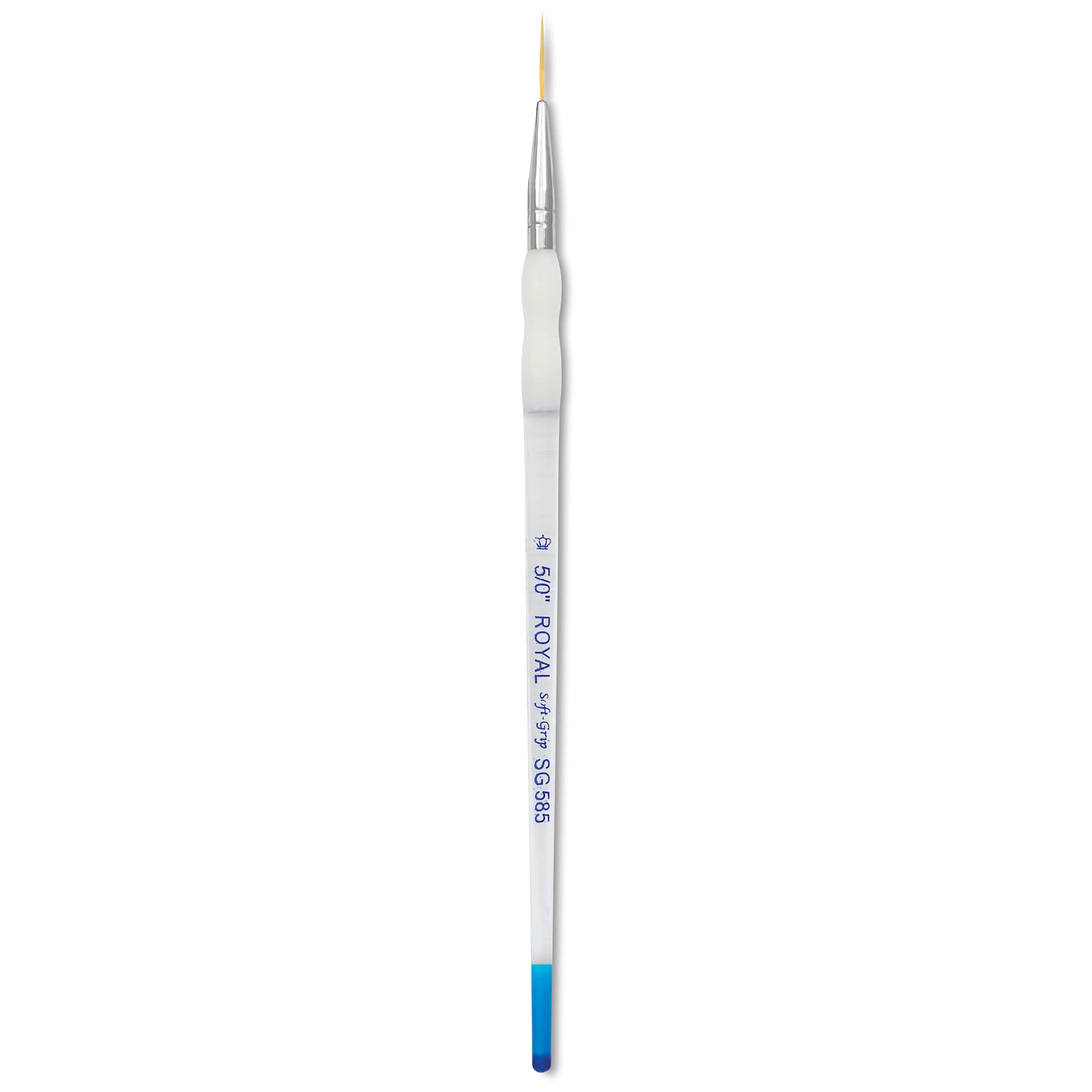 Royal & Langnickel Soft Grip Golden Taklon Brush - Script Liner, Short Handle, Size 5/0
