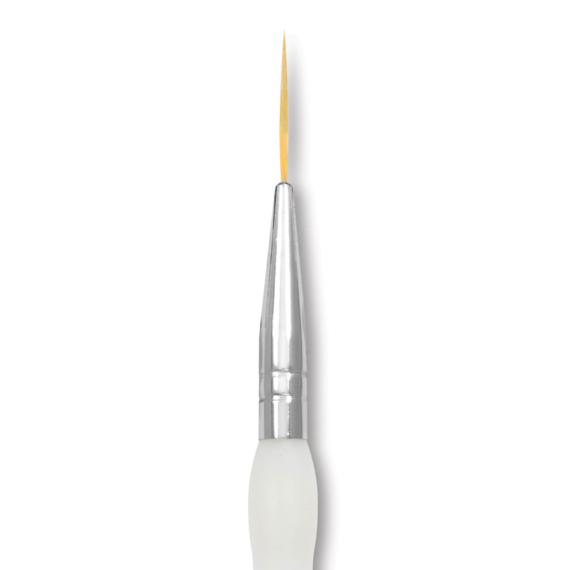 Royal & Langnickel Soft Grip Golden Taklon Brush - Script Liner, Short Handle, Size 5/0, close-up