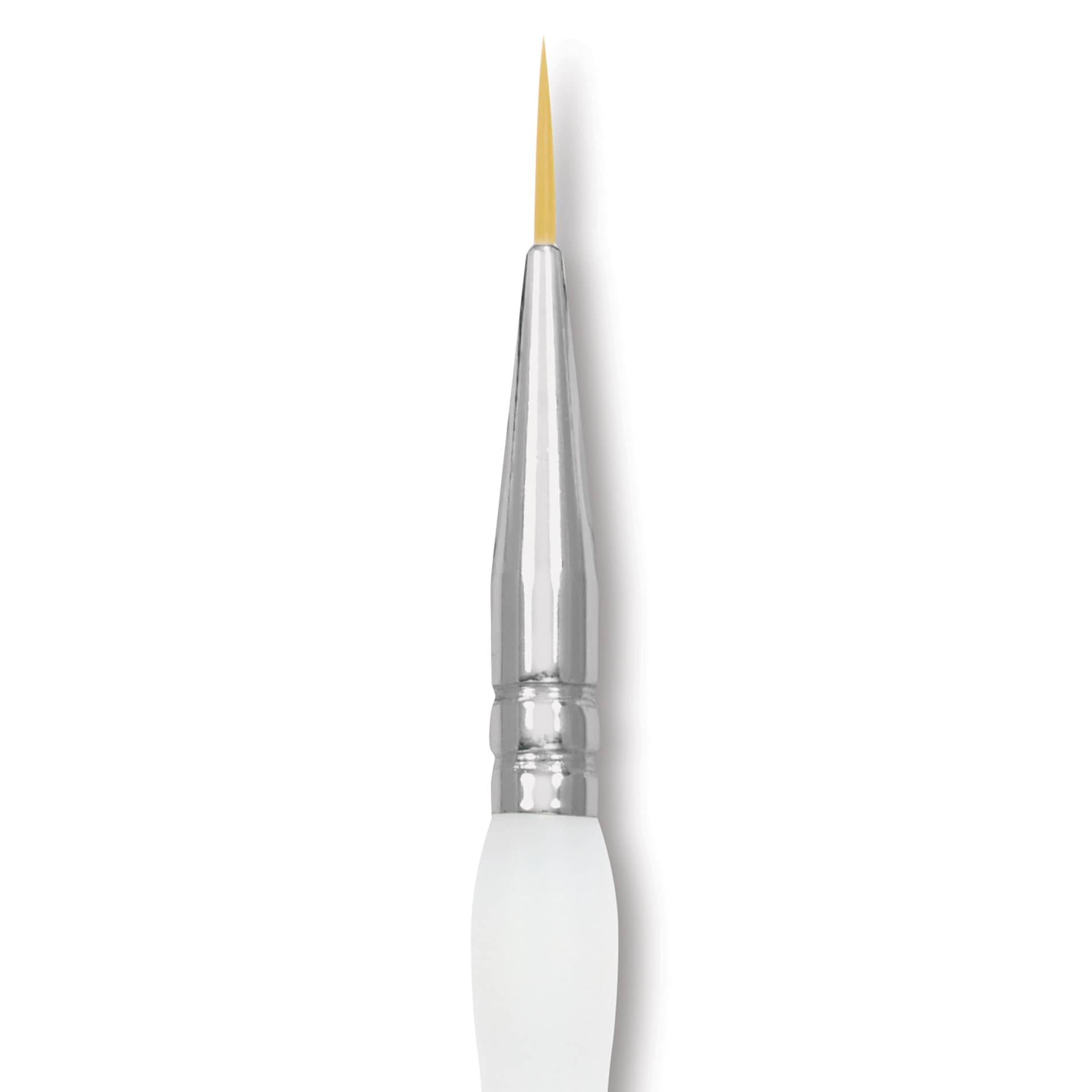 Royal & Langnickel Soft Grip Golden Taklon Brush - Short Liner, Short Handle, Size 0, close-up