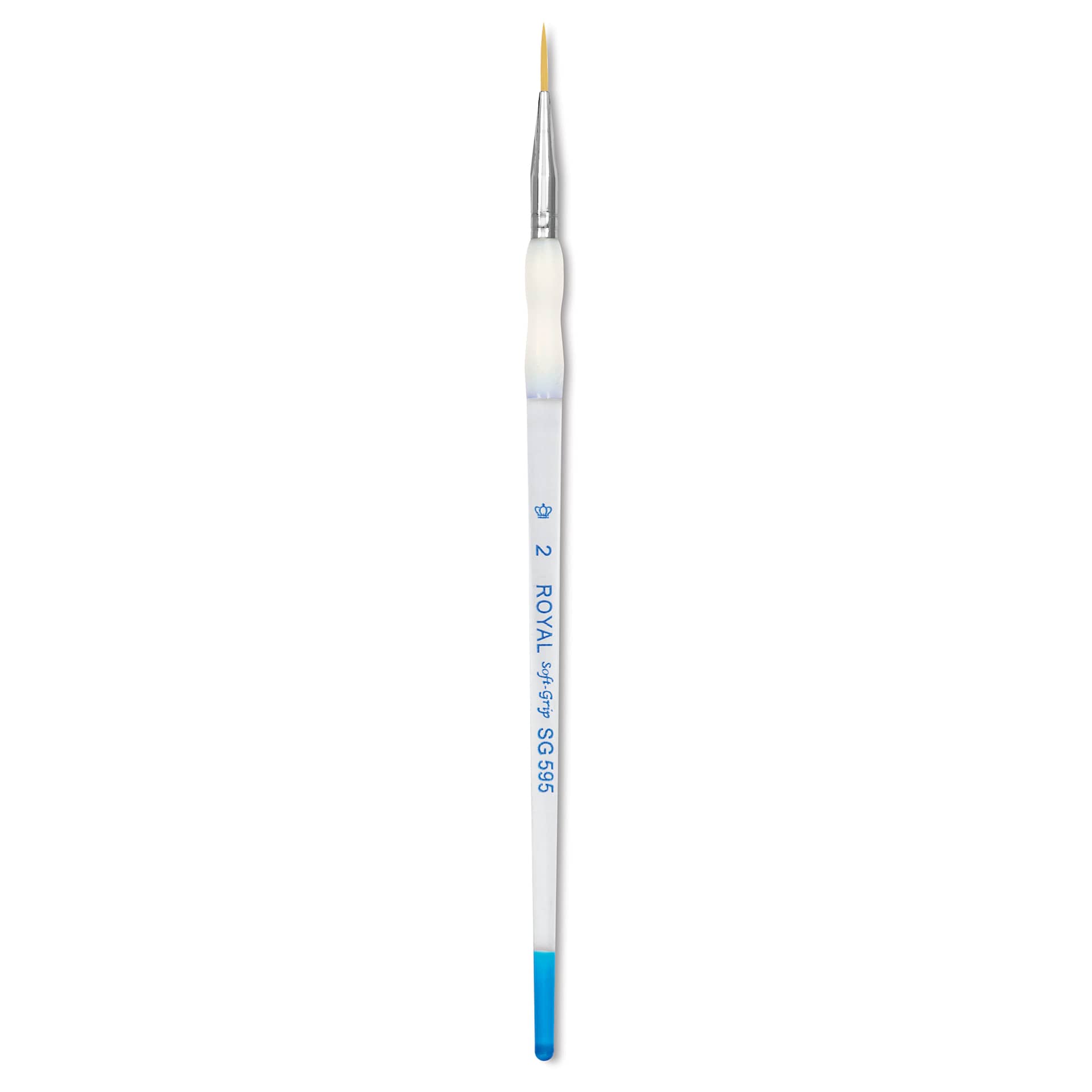Royal & Langnickel Soft Grip Golden Taklon Brush - Short Liner, Short Handle, Size 2