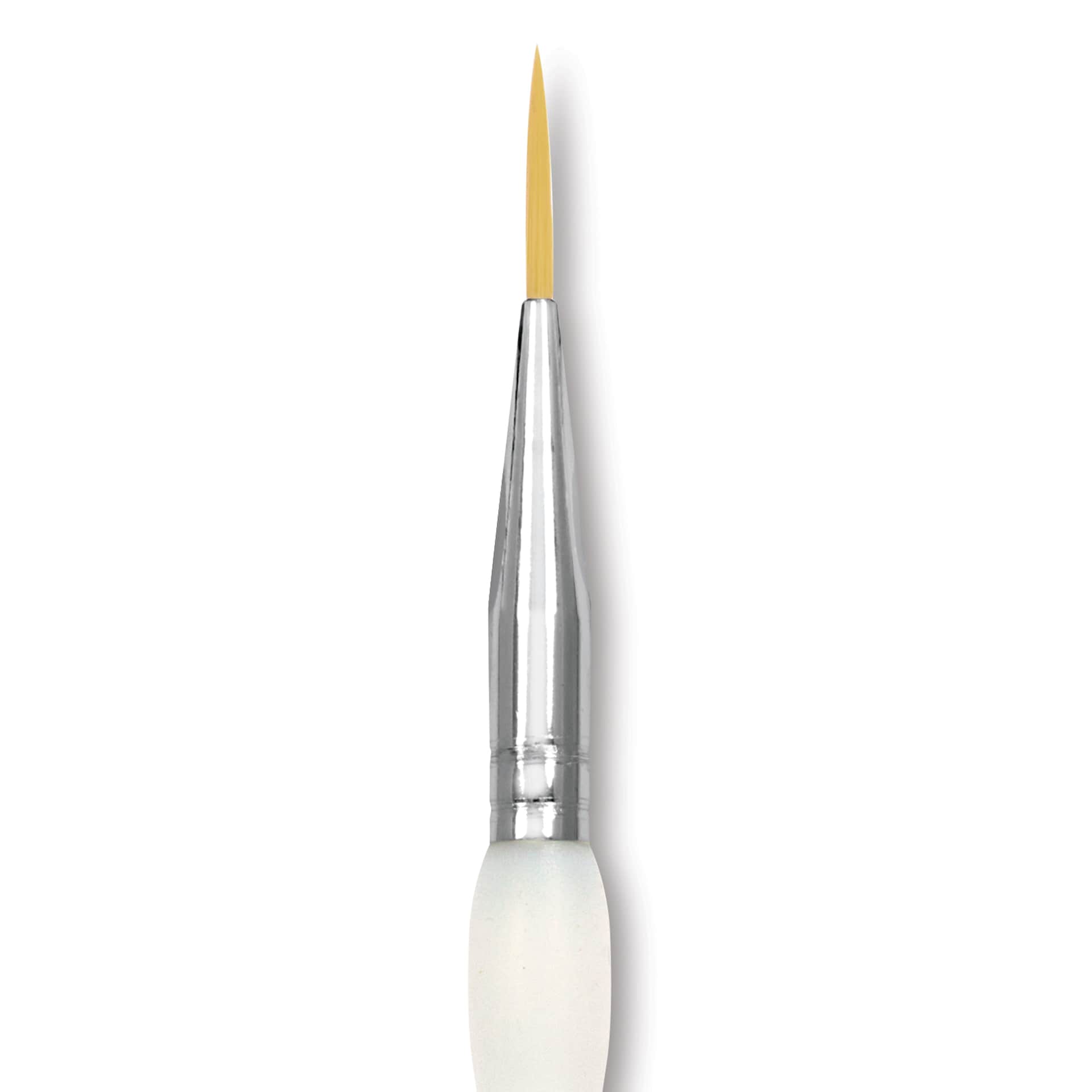 Royal & Langnickel Soft Grip Golden Taklon Brush - Short Liner, Short Handle, Size 2, close-up