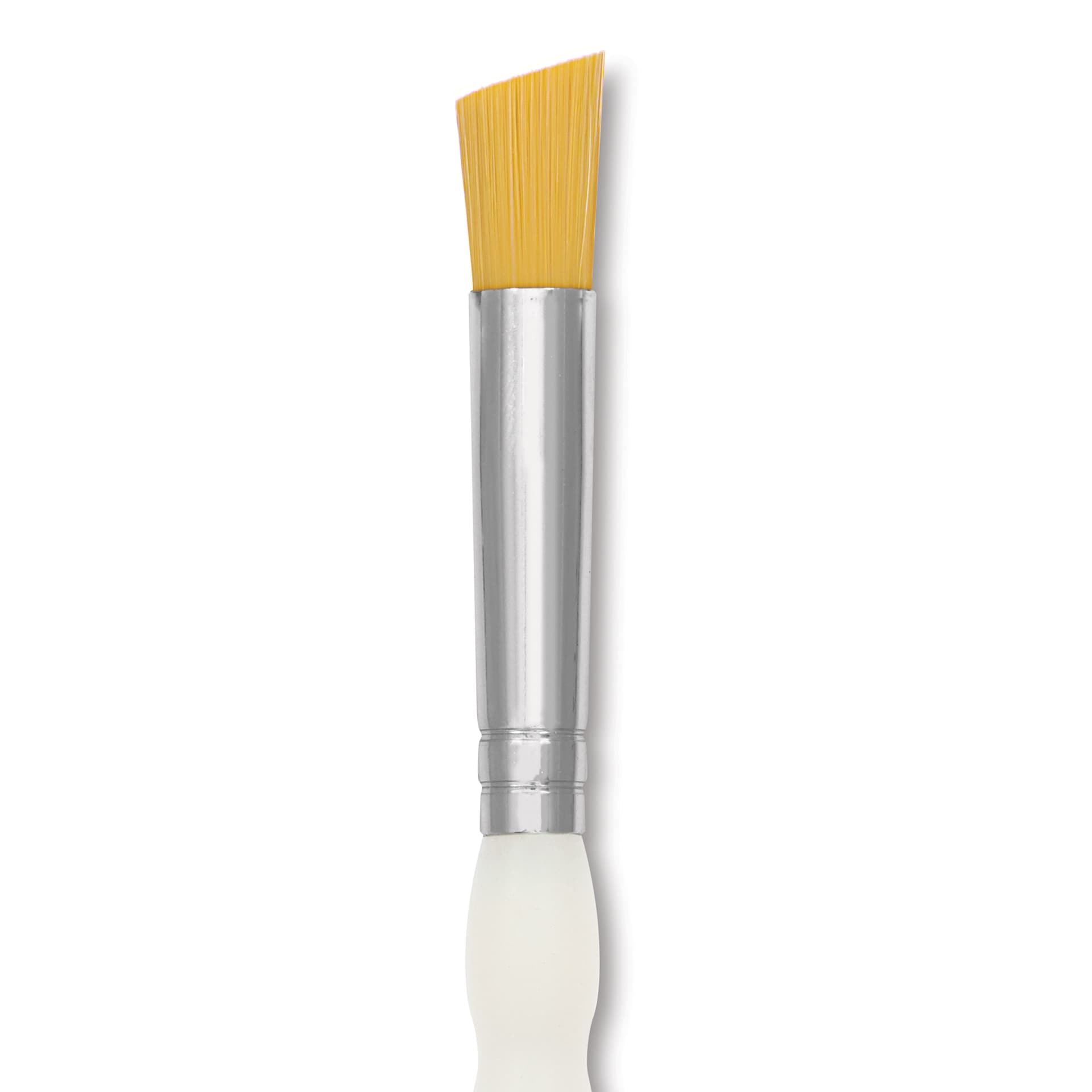 Royal & Langnickel Soft Grip Golden Taklon Brush - Deerfoot, Short Handle, Size 1/2", close-up