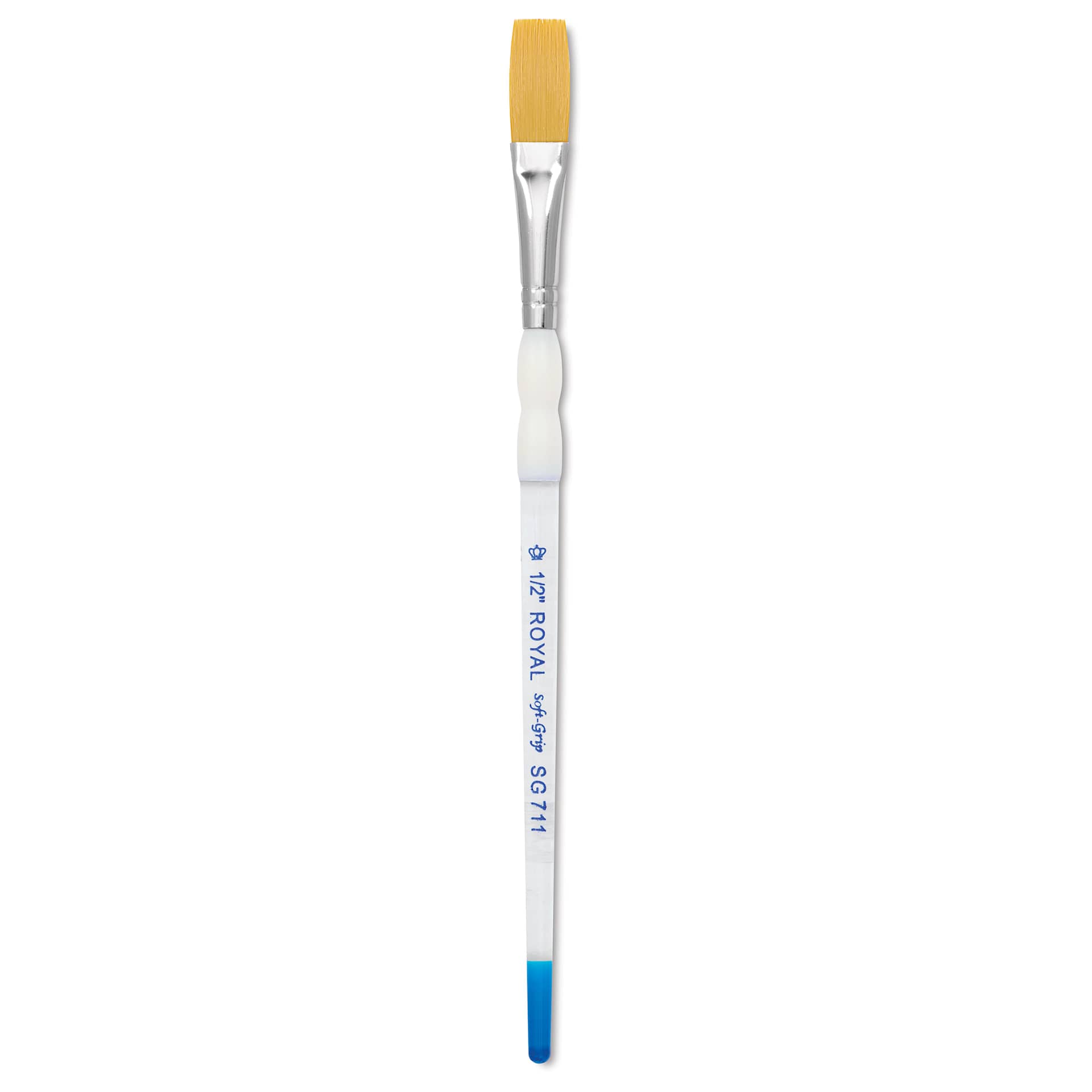 Royal & Langnickel Soft Grip Golden Taklon Brush - Stroke, Short Handle, Size 1/2"