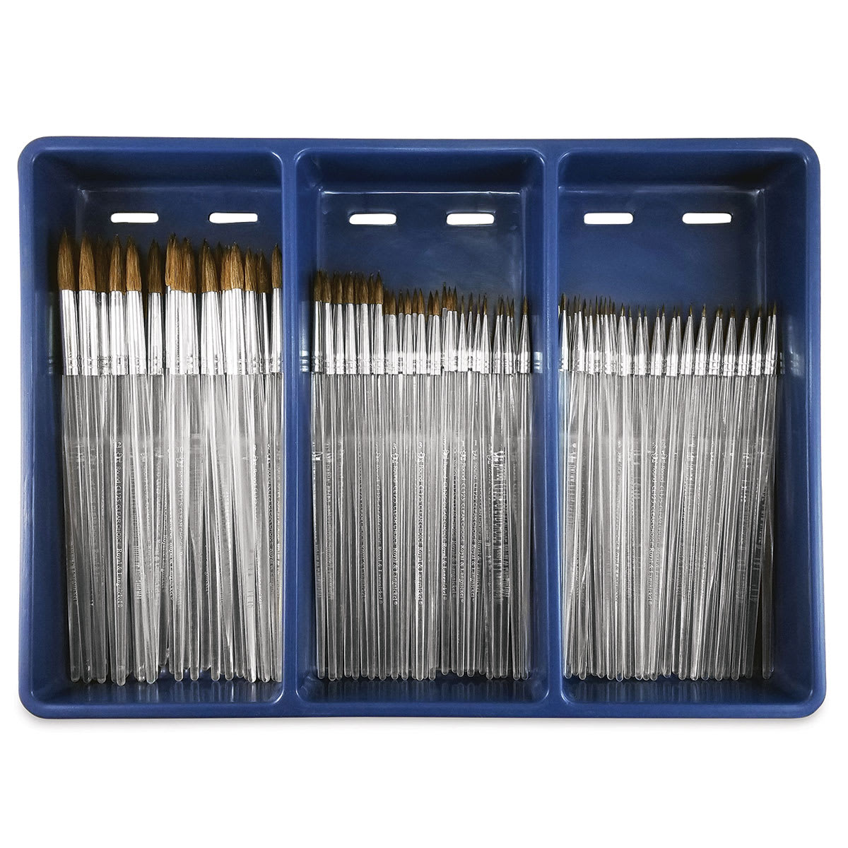 Royal Langnickel Clear Choice Brush Set - Soft Natural Hair, Round, Set of 60, Short Handle (in tray)