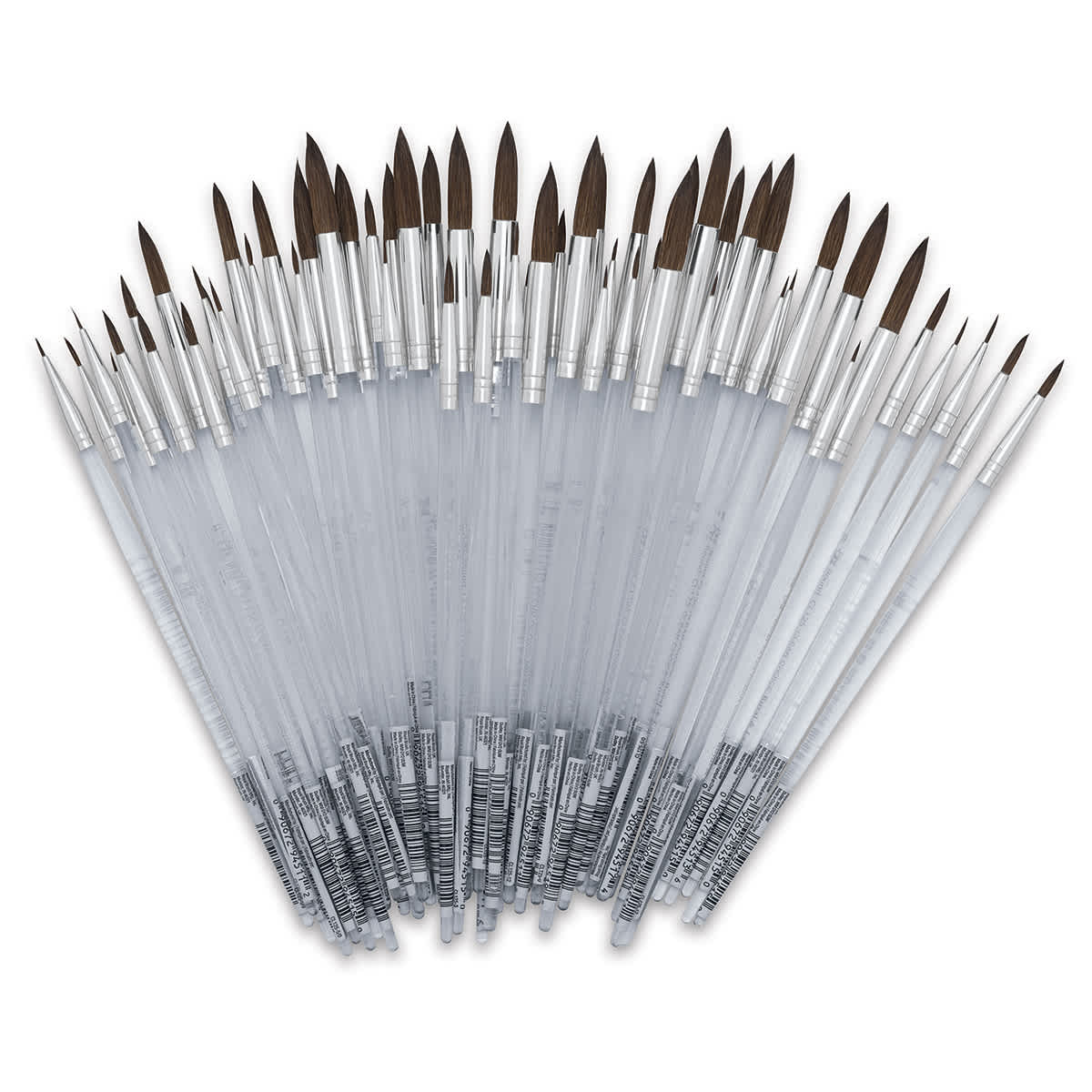 Royal Langnickel Clear Choice Brush Set - Soft Natural Hair, Round, Set of 60, Short Handle (out of try)